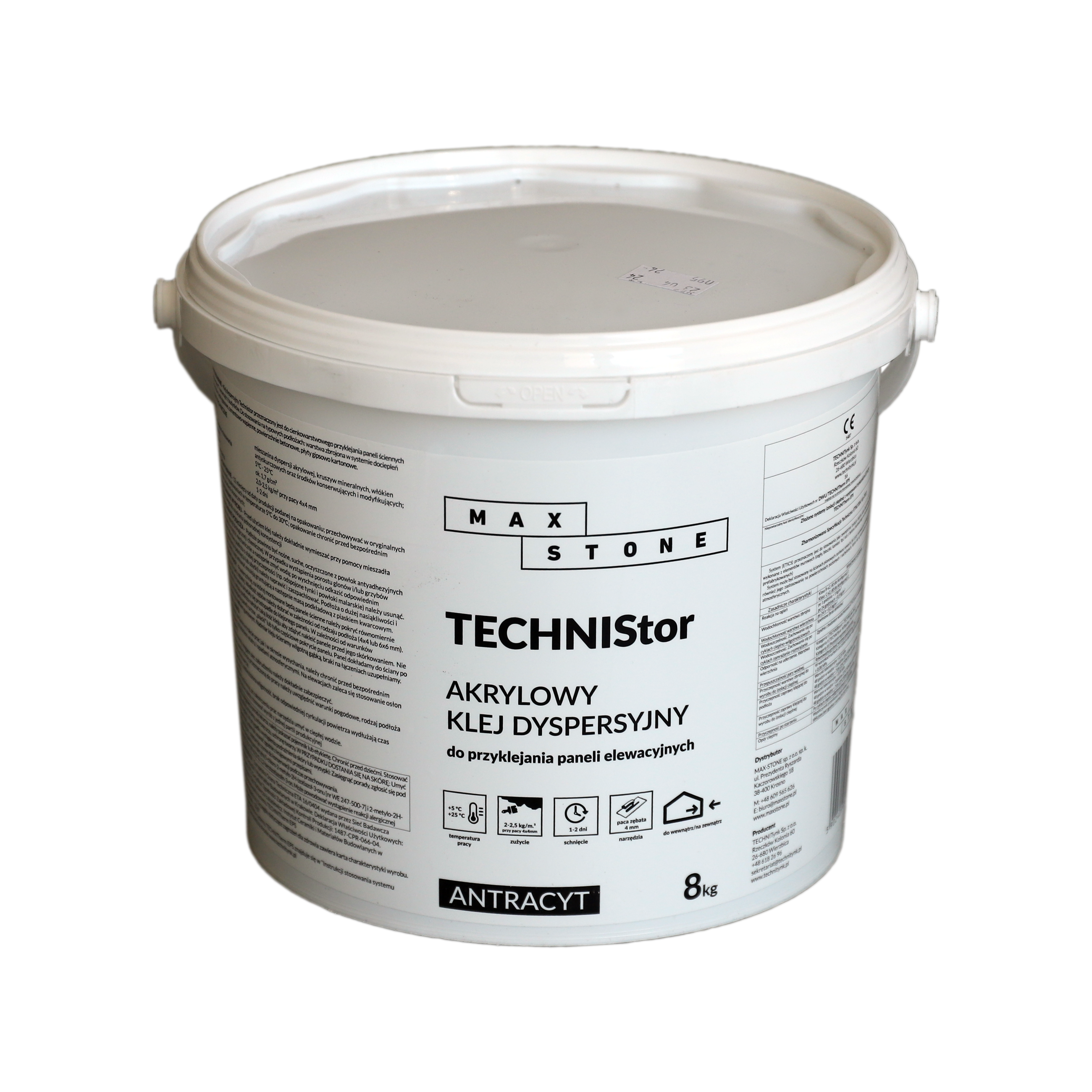 Klej akrylowy dyspersyjny 8 kg antracytowy Technistor