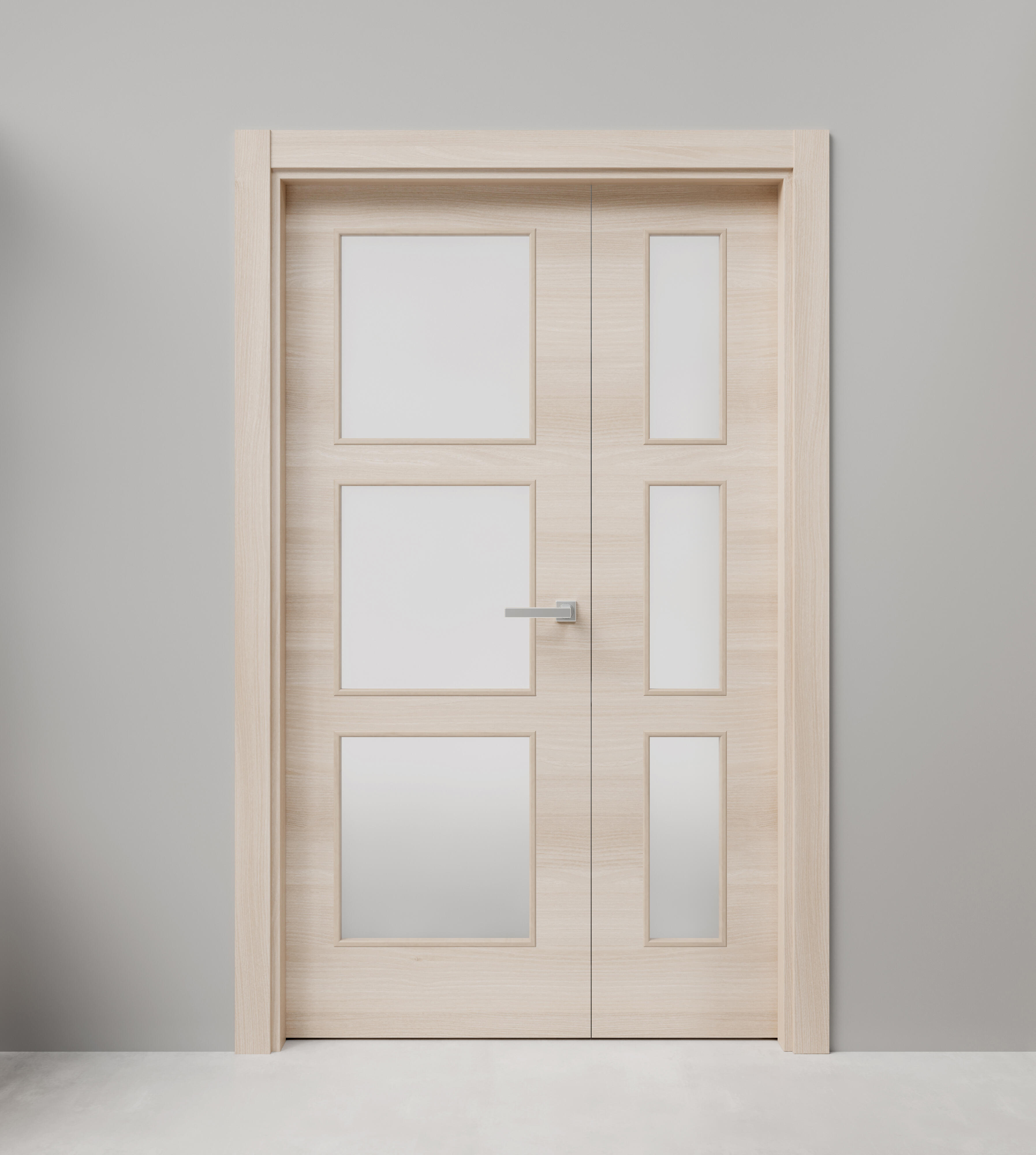 Puerta interior abatible oslo acacia line apertura izda con cristal 115cm