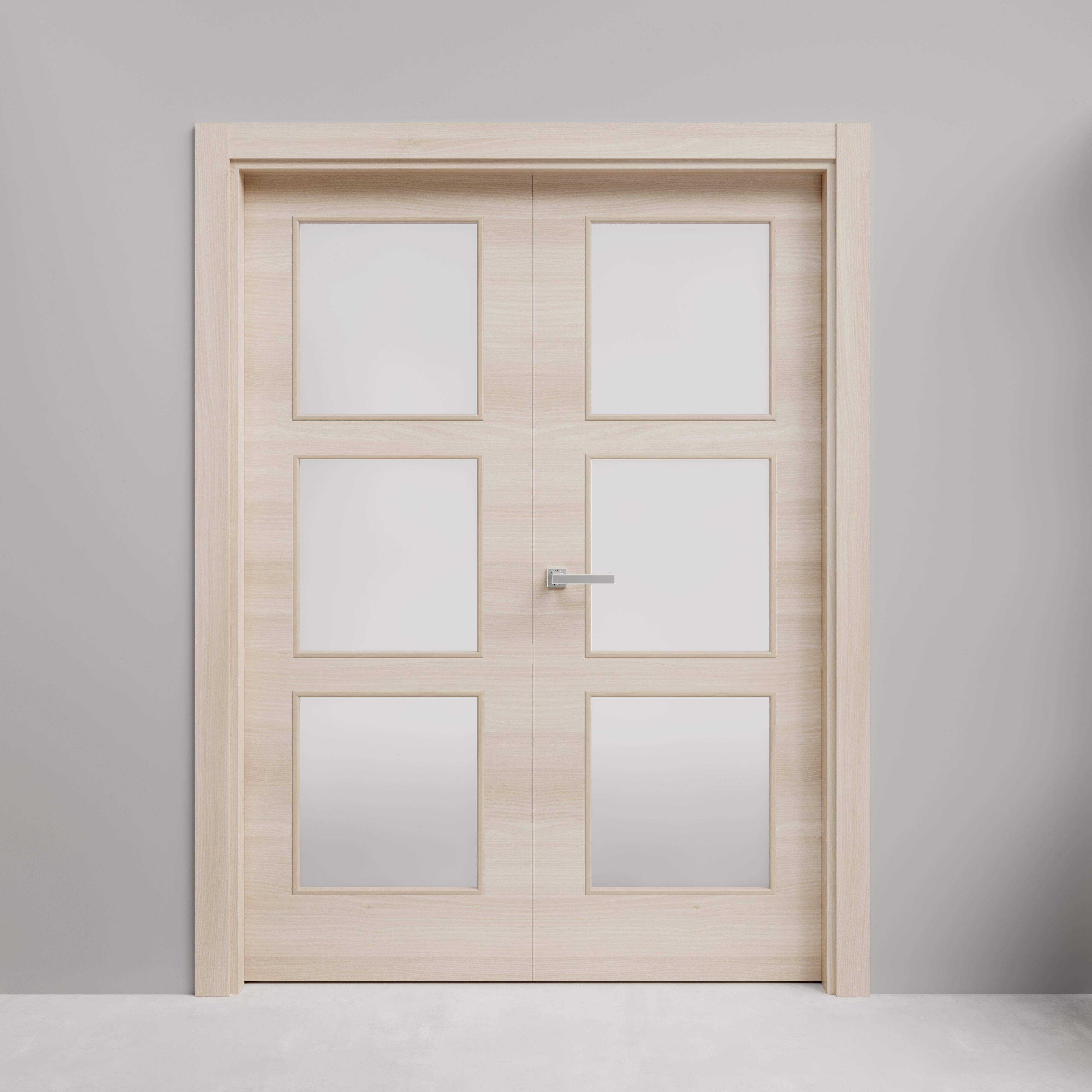 Puerta interior abatible oslo acacia line apertura dcha con cristal 145cm