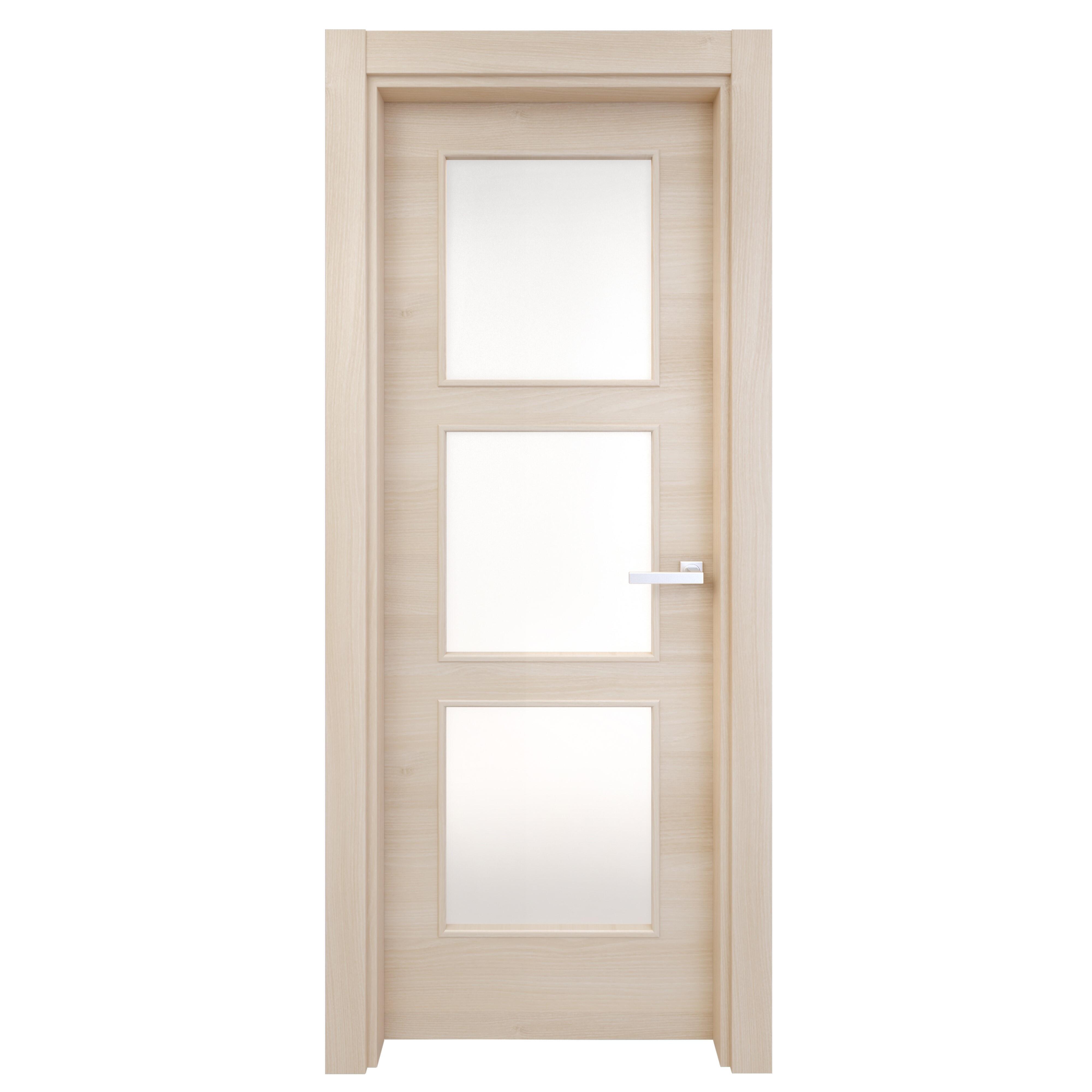 Puerta interior abatible oslo acacia line apertura izda cristal 7x2 62.5cm
