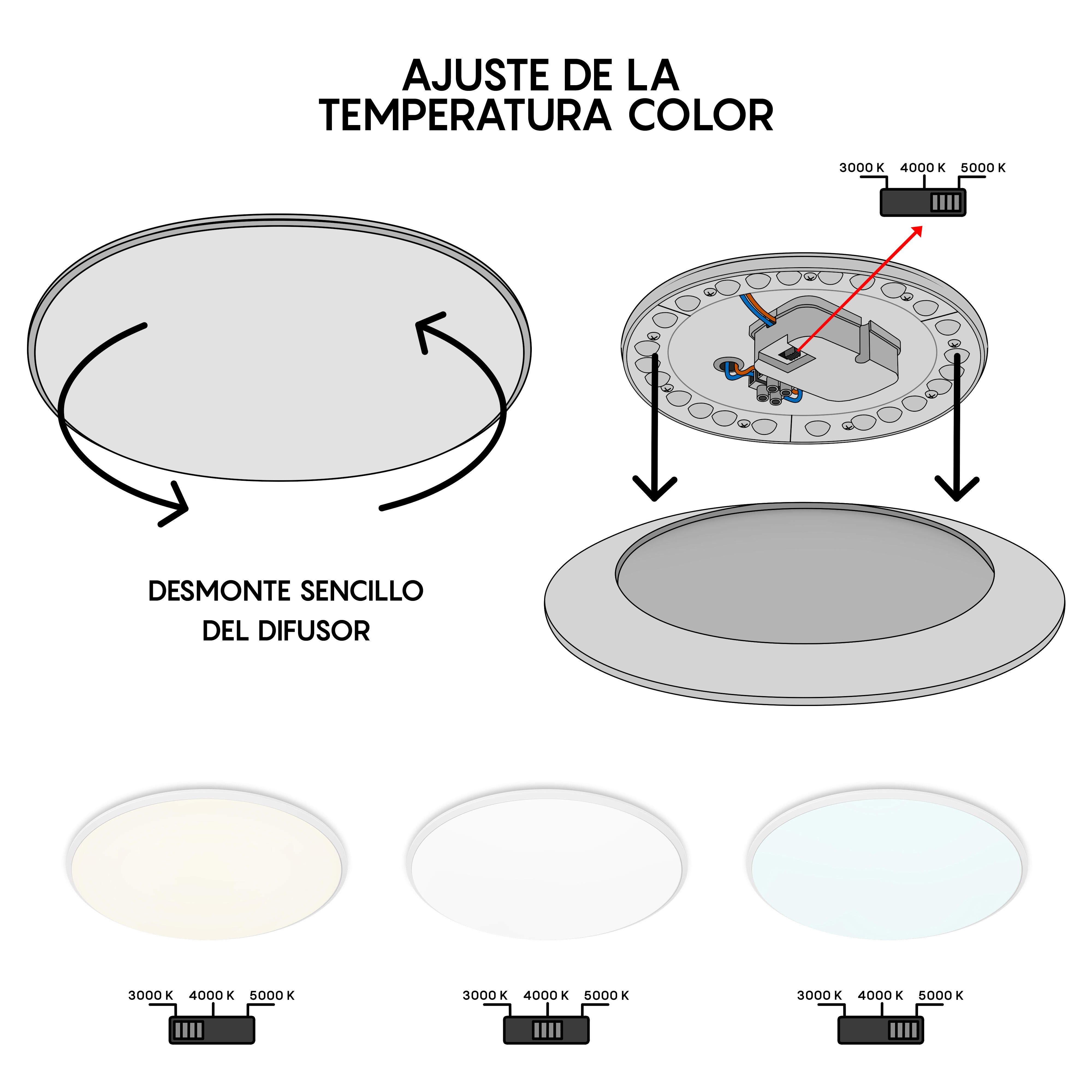 Plafón Slim LED color luz regulable 46 cm - 7