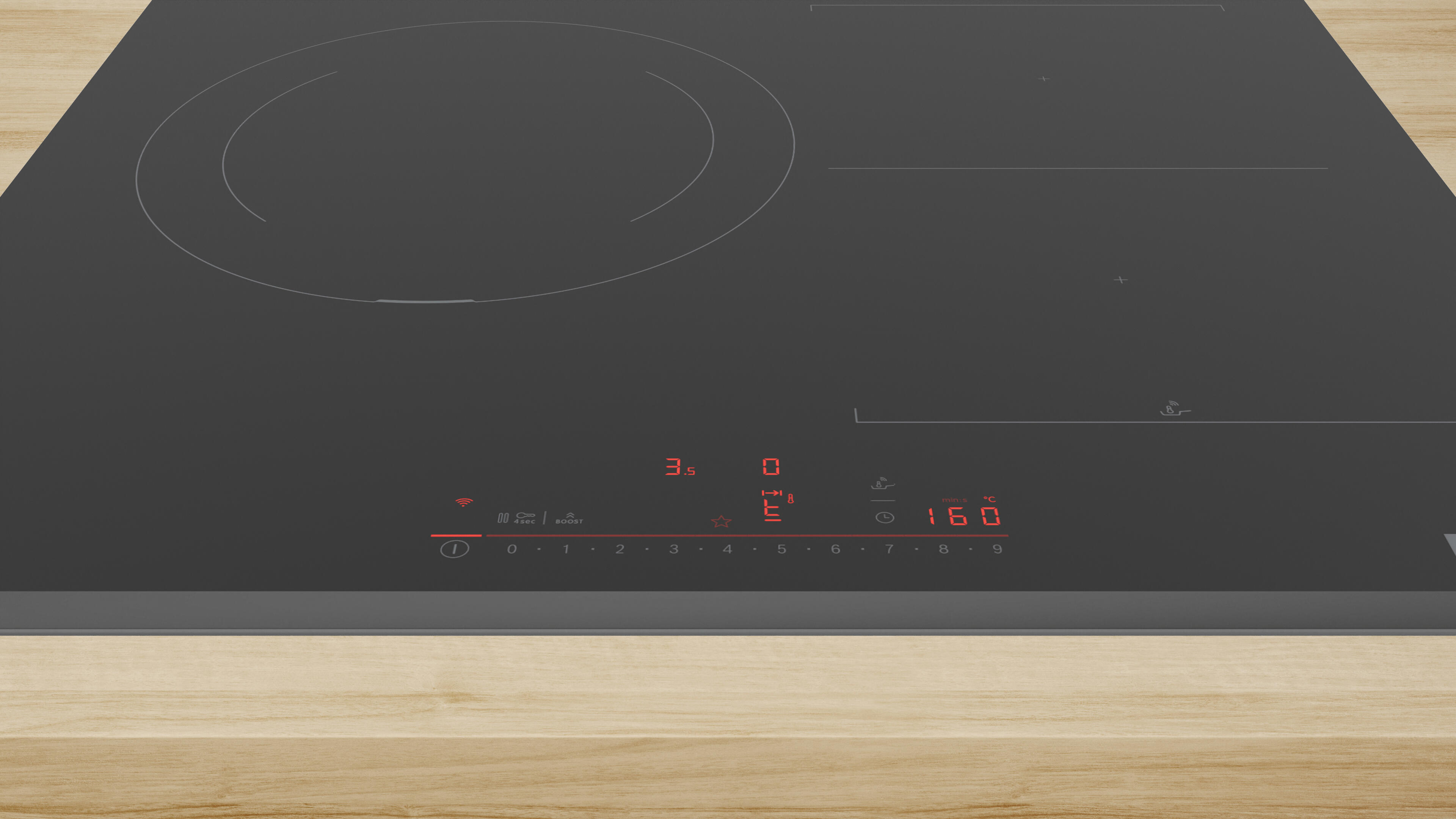 Placa de inducción BOSCH PVJ631HC1E con 3 zonas de cocción y zona flex 7400 W negro 60cm - 5