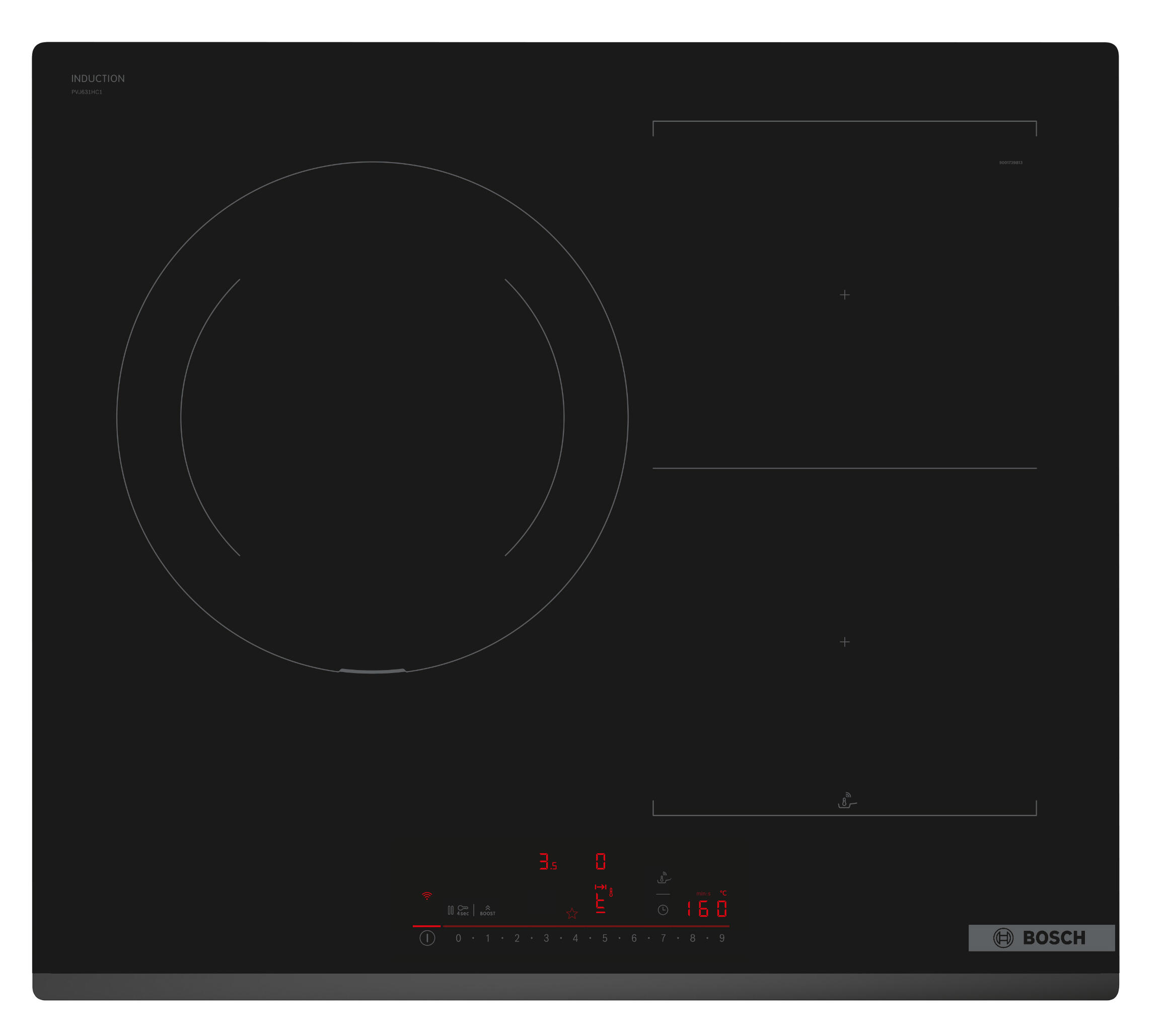 Bosch  Placa De Inducción Pvj631hc1e Con 3 Zonas De Cocción Y Zona Flex 7400 W 60Cm Negro , Leroy Merlin