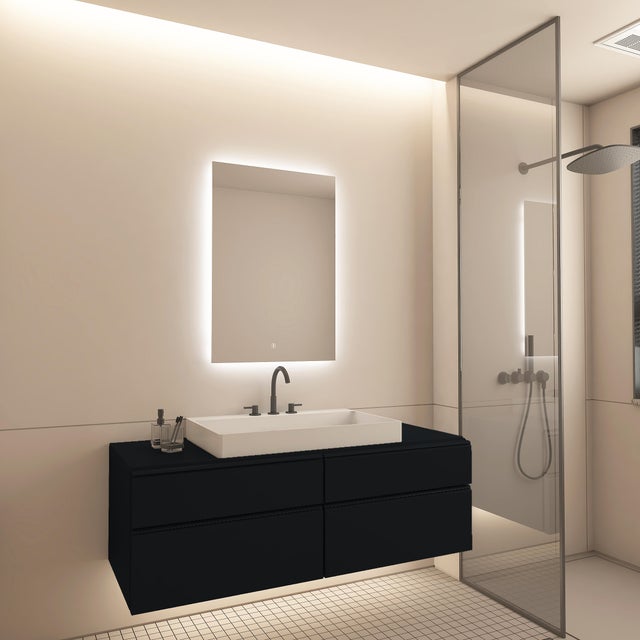 Espejo de baño con luz LED funcional, Bit Bluetooth incoloro con bluetooth, 60x80cm