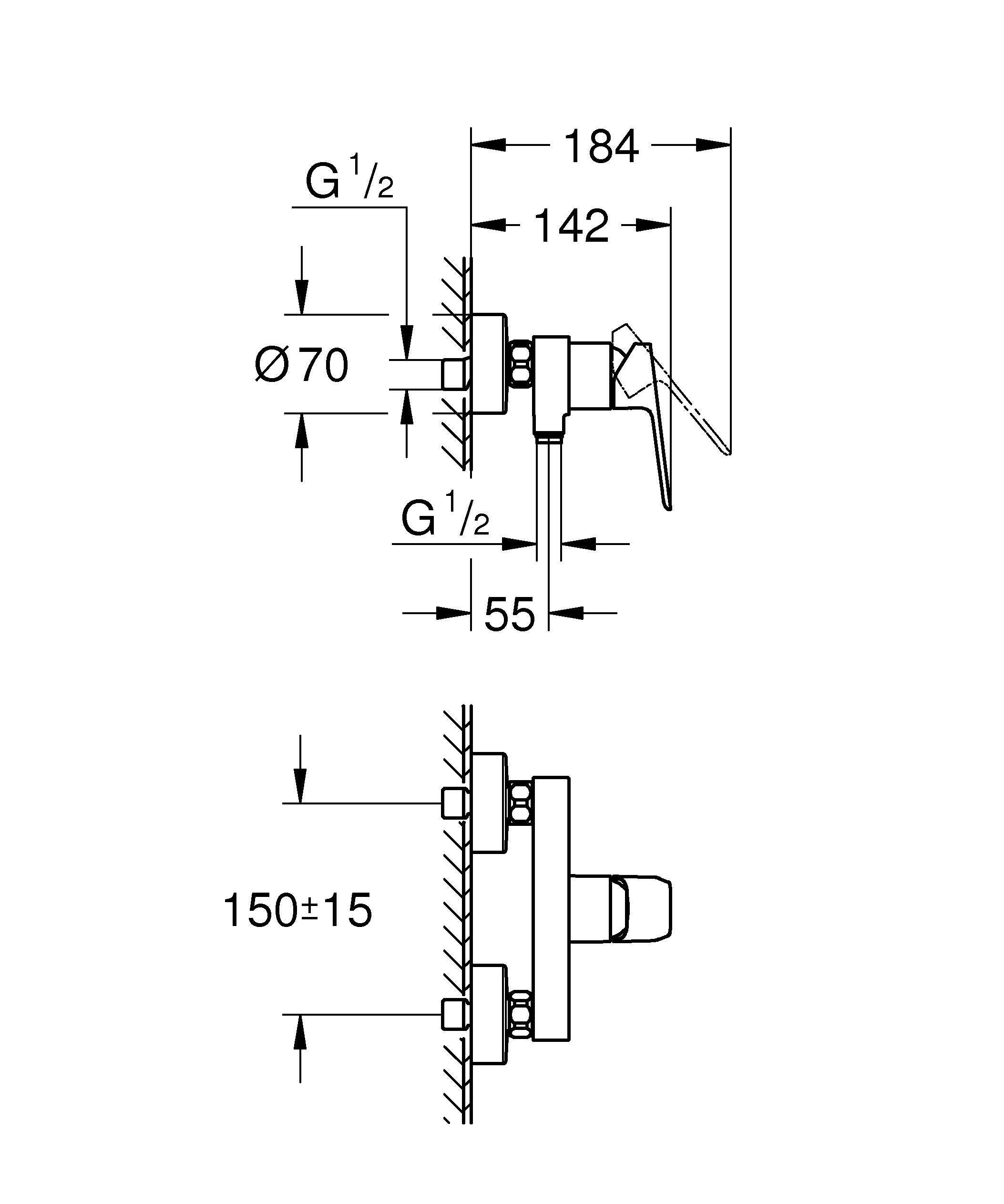 Grifo de ducha monomando GROHE Clova Pulse cromo brillo Antical Latón - 4