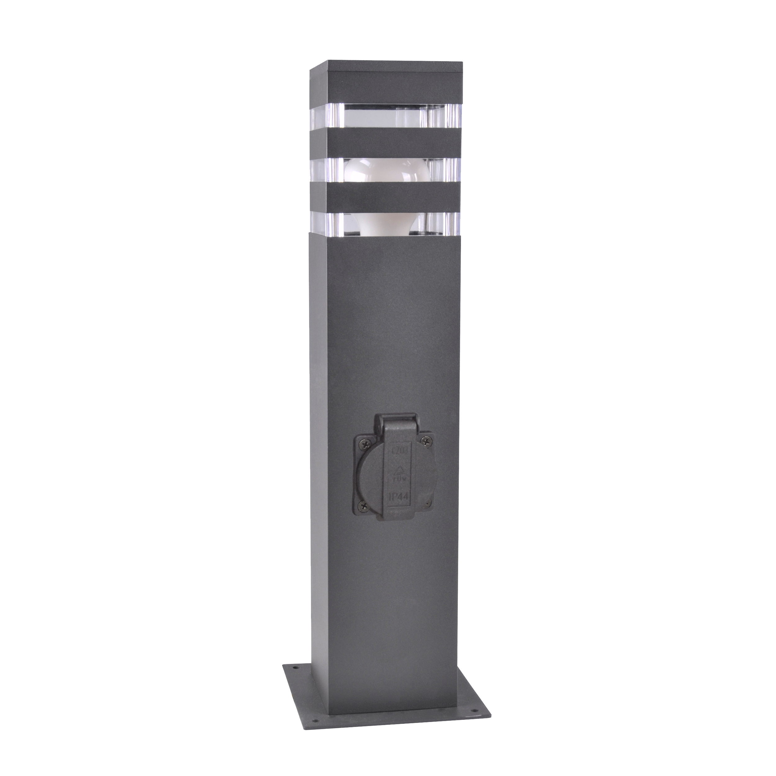 Słupek ogrodowy Teksas grafitowy E27 44 cm IP44 LED Inspire