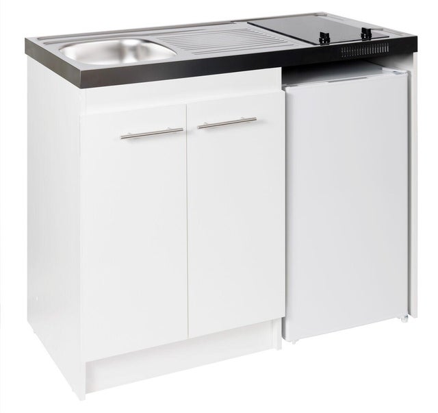 Kitchenette vitrocéramique blanc, l.120 x H.91 x P.60 cm