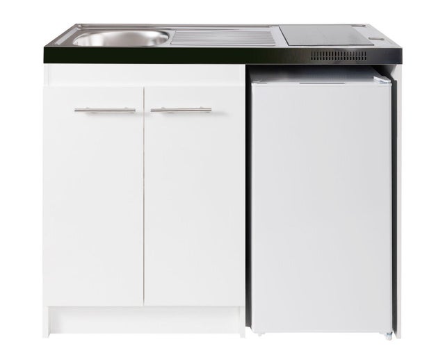 Kitchenette induction blanc, l.120 x H.91 x P.60 cm