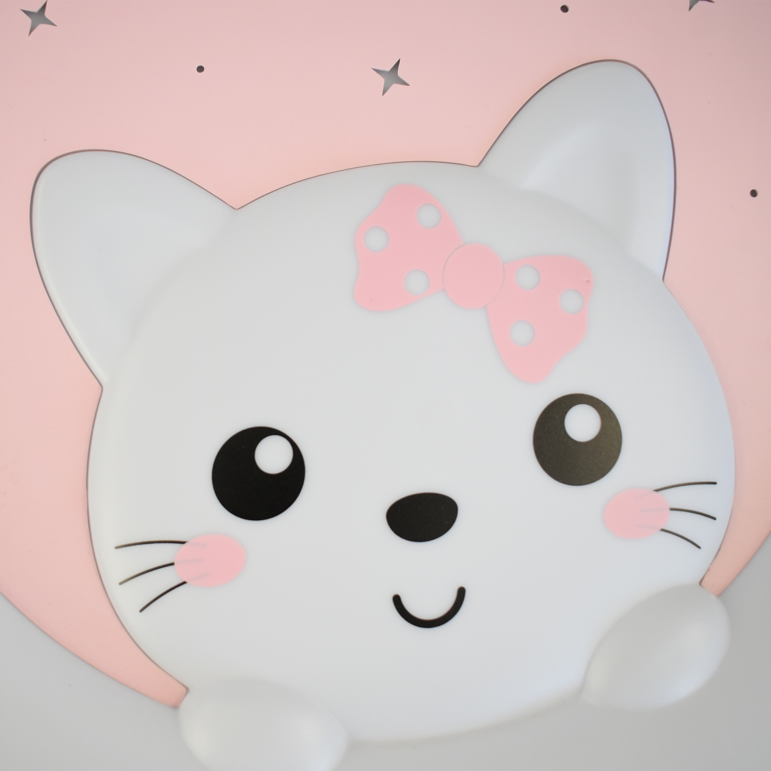 Plafon Mooncat biało-różowy LED Milagro - 5