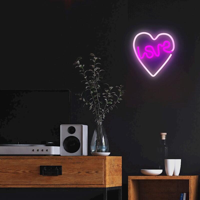 Forever Tira De Led Neón Con Alimentación Usb Y A Red Smd 2835 Corazon Neolia Ip20 Apto Para Zonas Secas 147 Lm Luz 2700K 0.29 Metros Violeta , Leroy Merlin