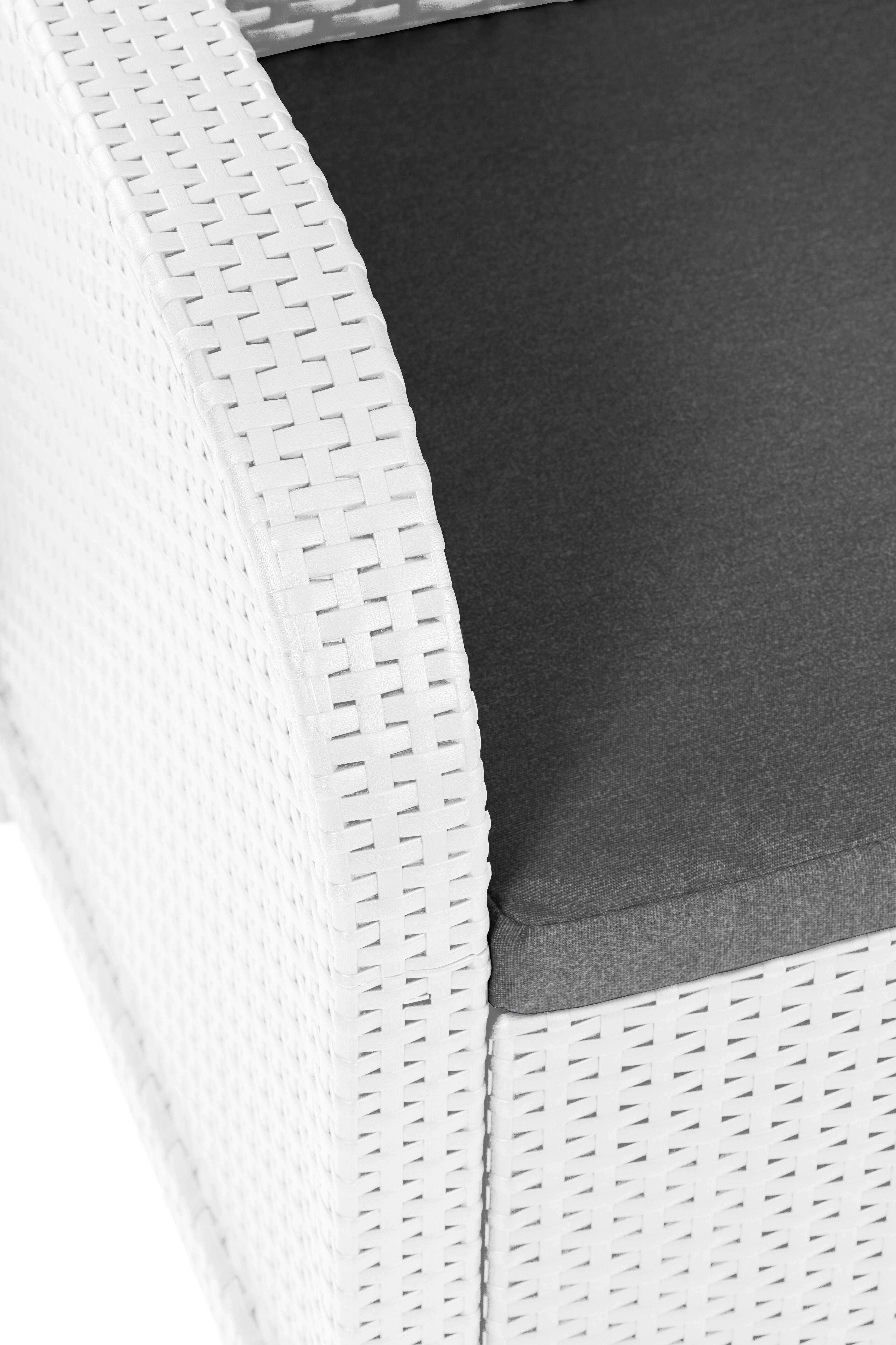 Salotto da giardino per 4 persone bianco ROSALIE KETER con cuscini grigi - 4