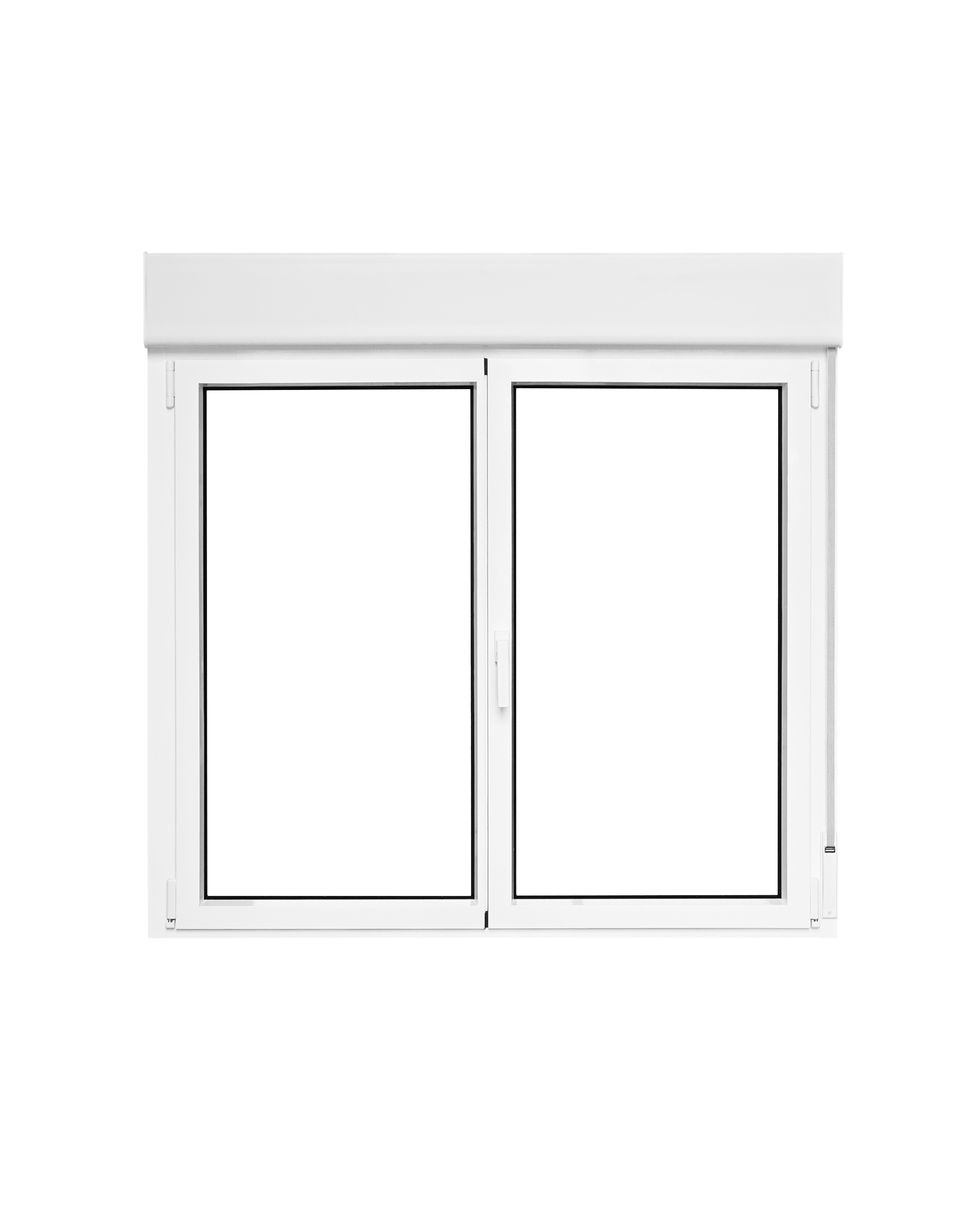 Ventana con persiana isoxa de aluminio oscilobatiente derecha de 100x139 cm