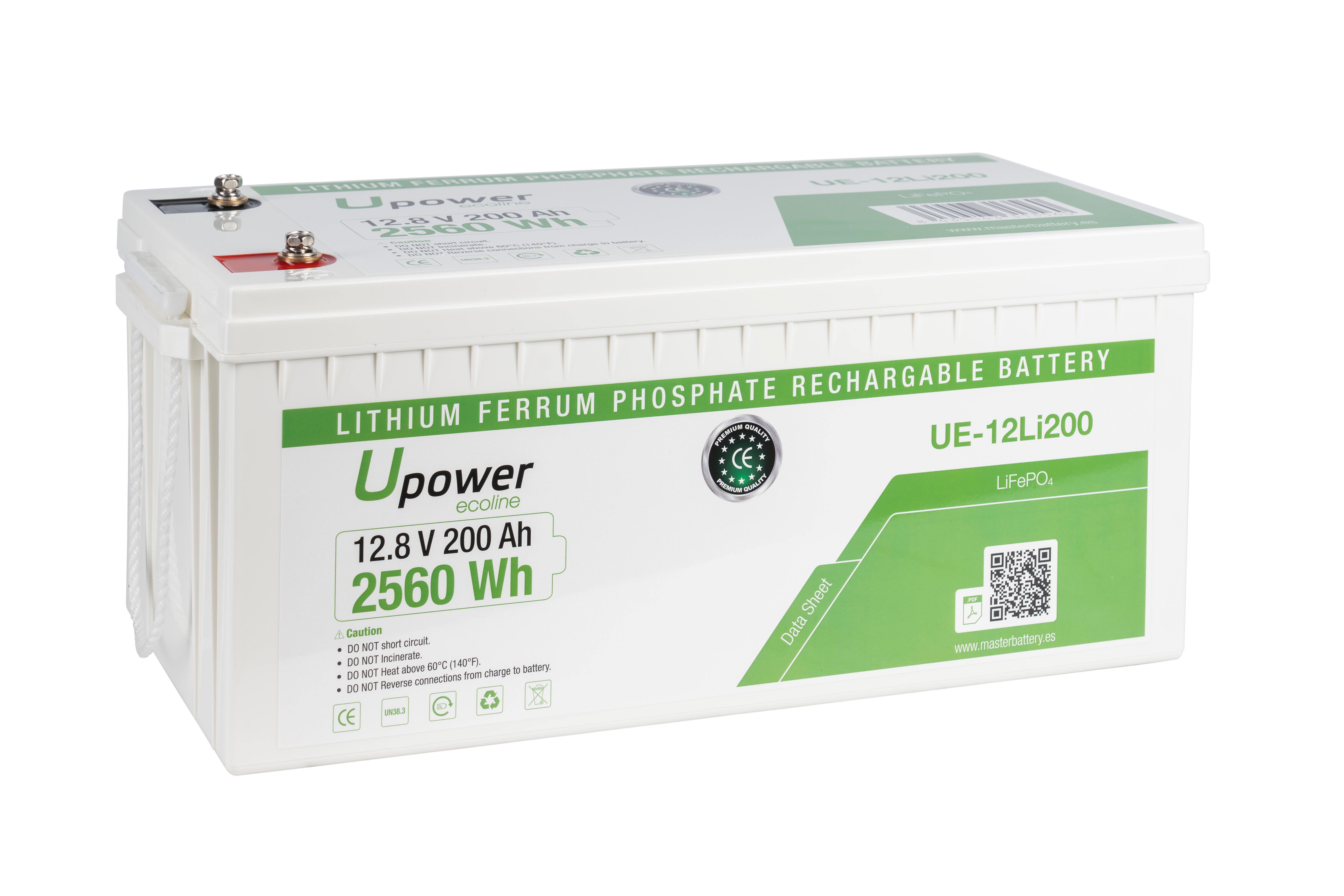 Batería solar lfp upower 200ah 12.8v
