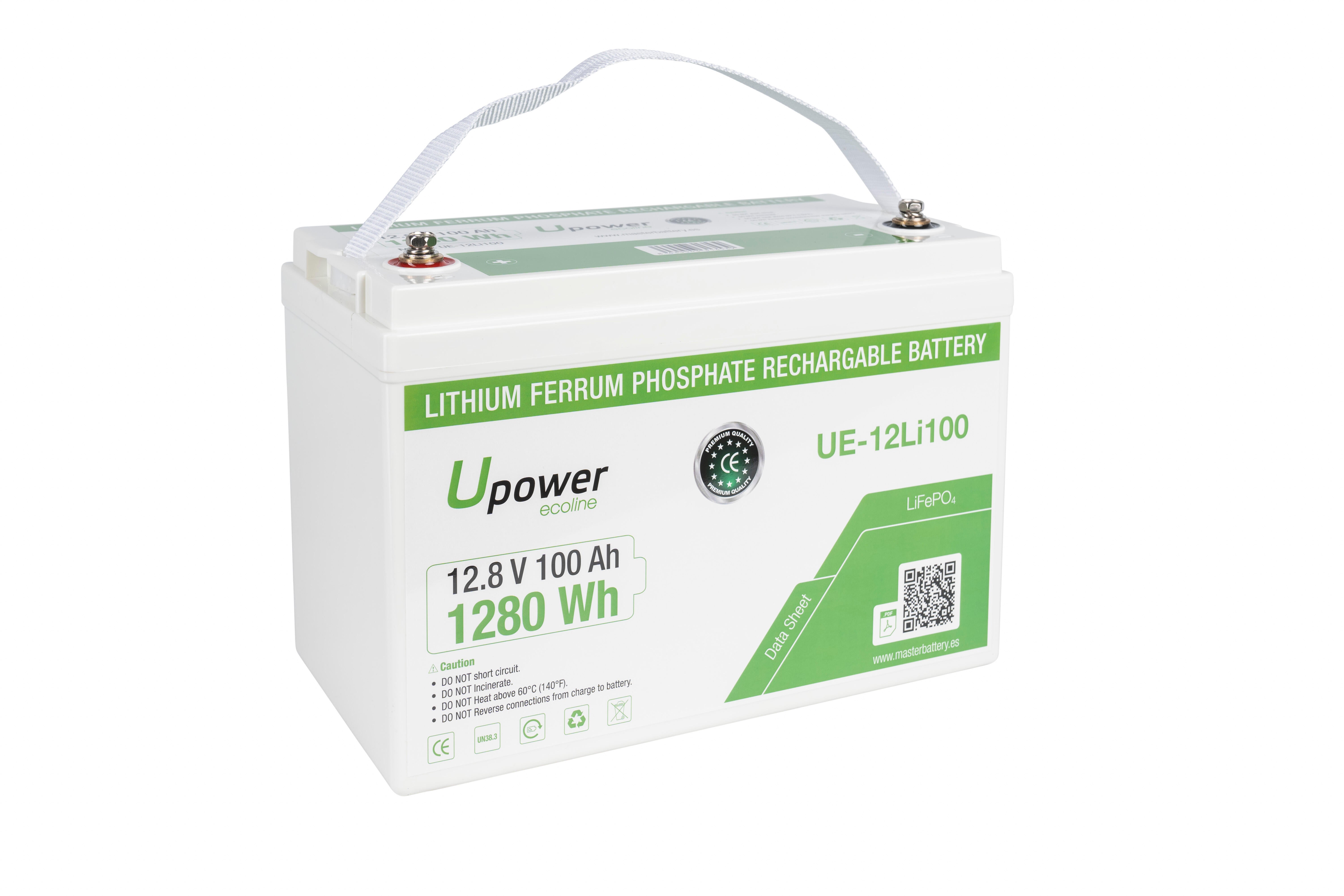 Batería solar lfp upower 100ah 12.8v