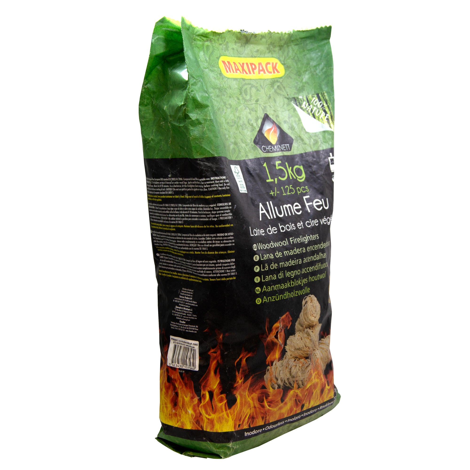 Saco de enciende fuego de lana de madera FSC 1,5 kg - 7