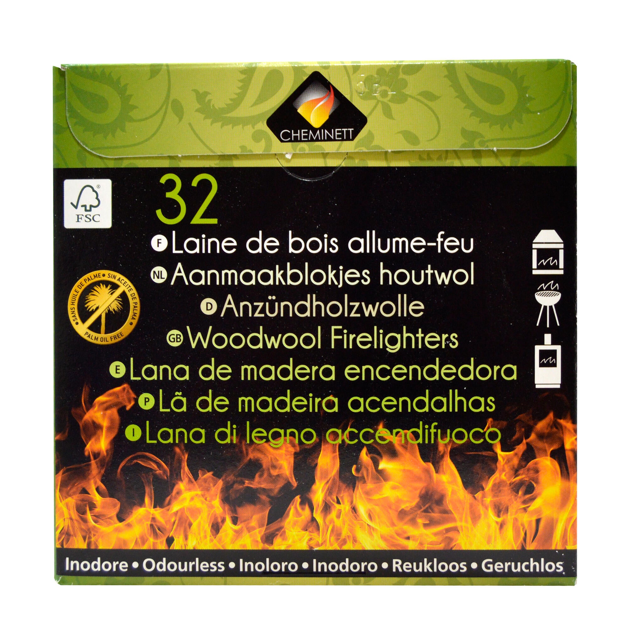 Enciende fuego de lana de madera FSC 32 unidades - 8