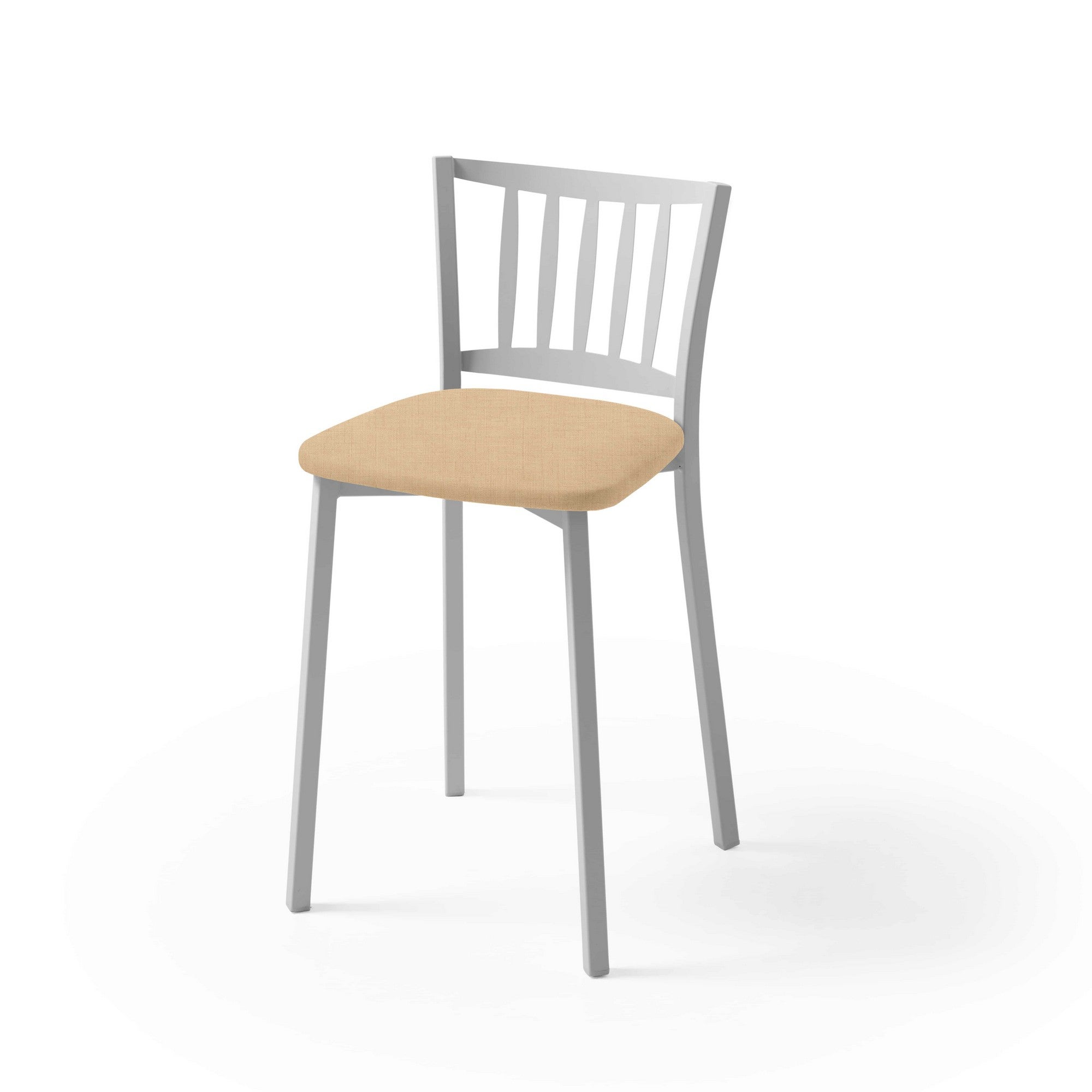 Taburete bajo de cocina respaldo petra armazón aluminio asiento michigan arena