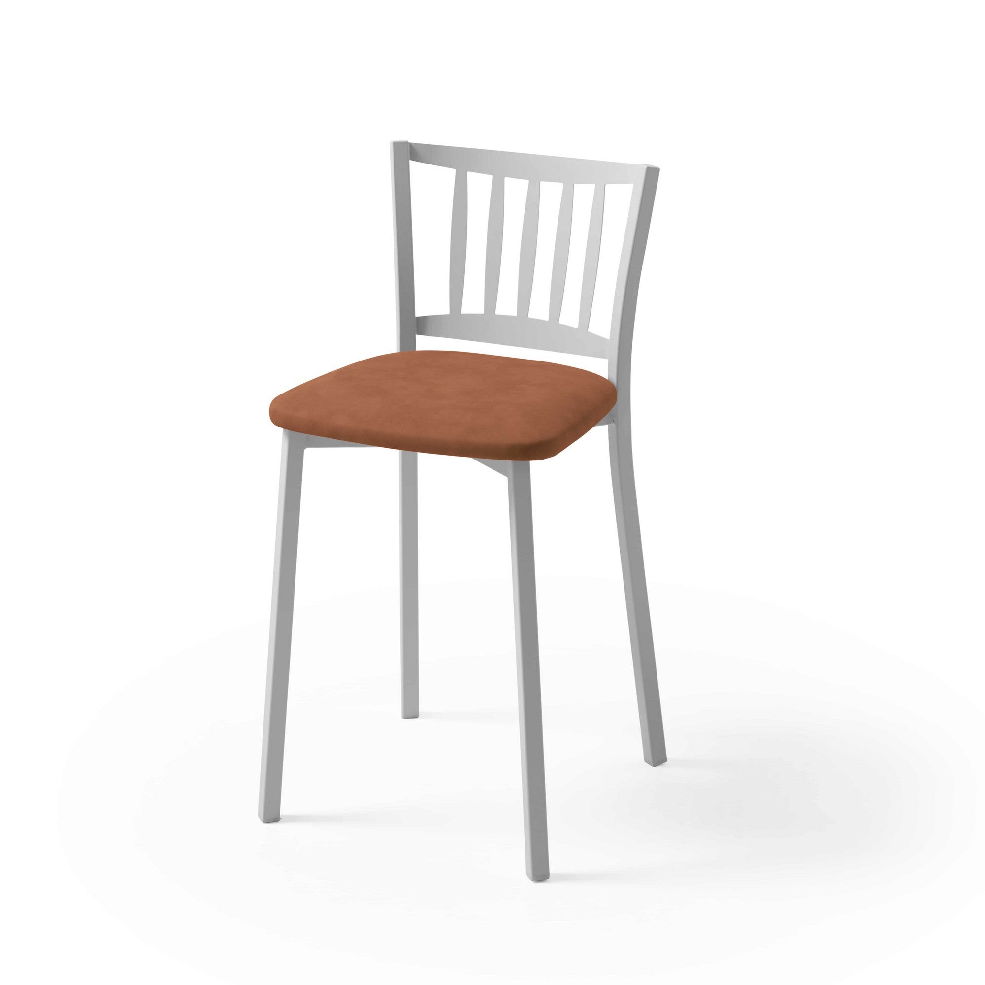 Taburete bajo petra con estructura de aluminio y asiento domus terra