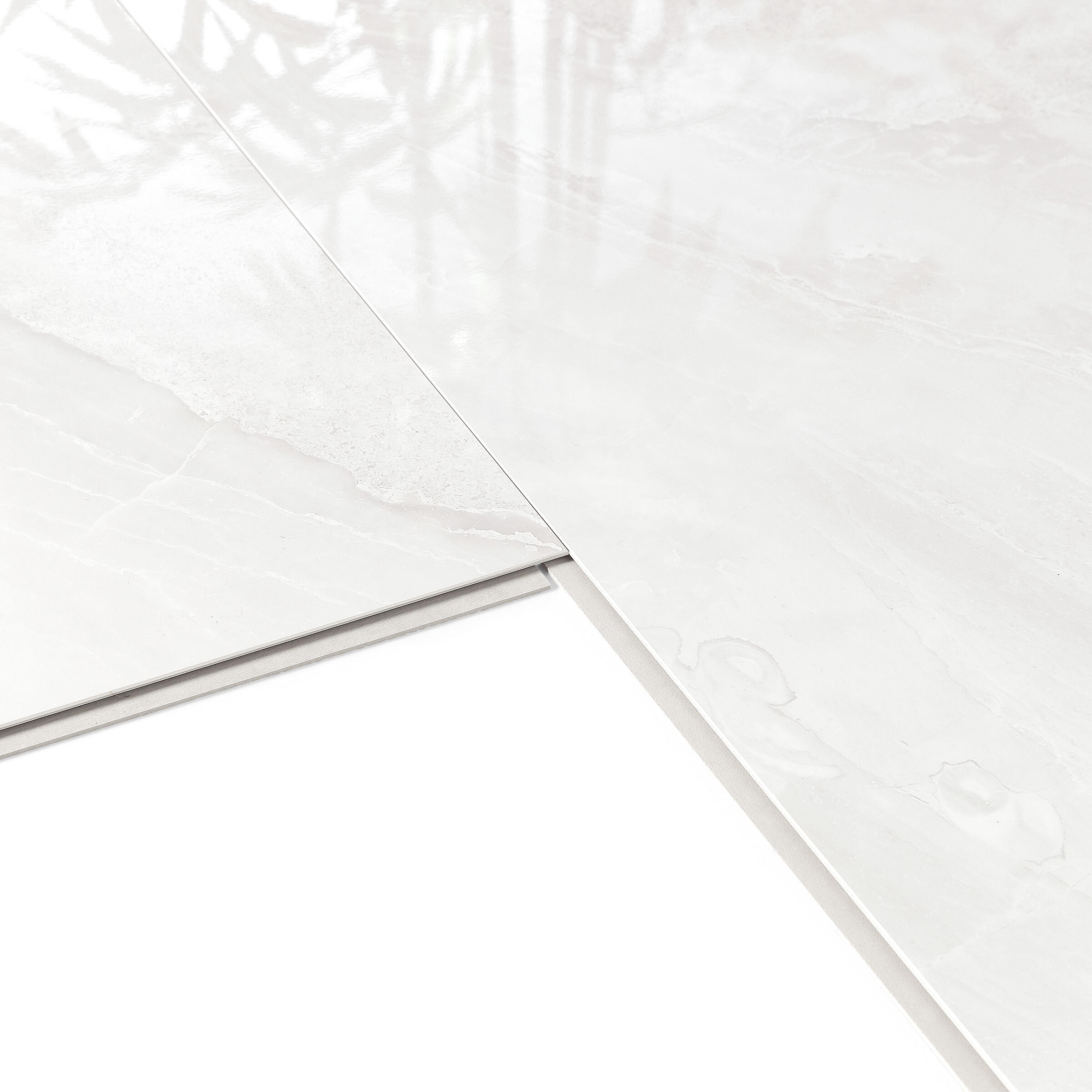 Revestimiento de pared decorativo efecto mármol de PVC serie Dumawall+ Gloss Evora blanco de 90x50cm - 5