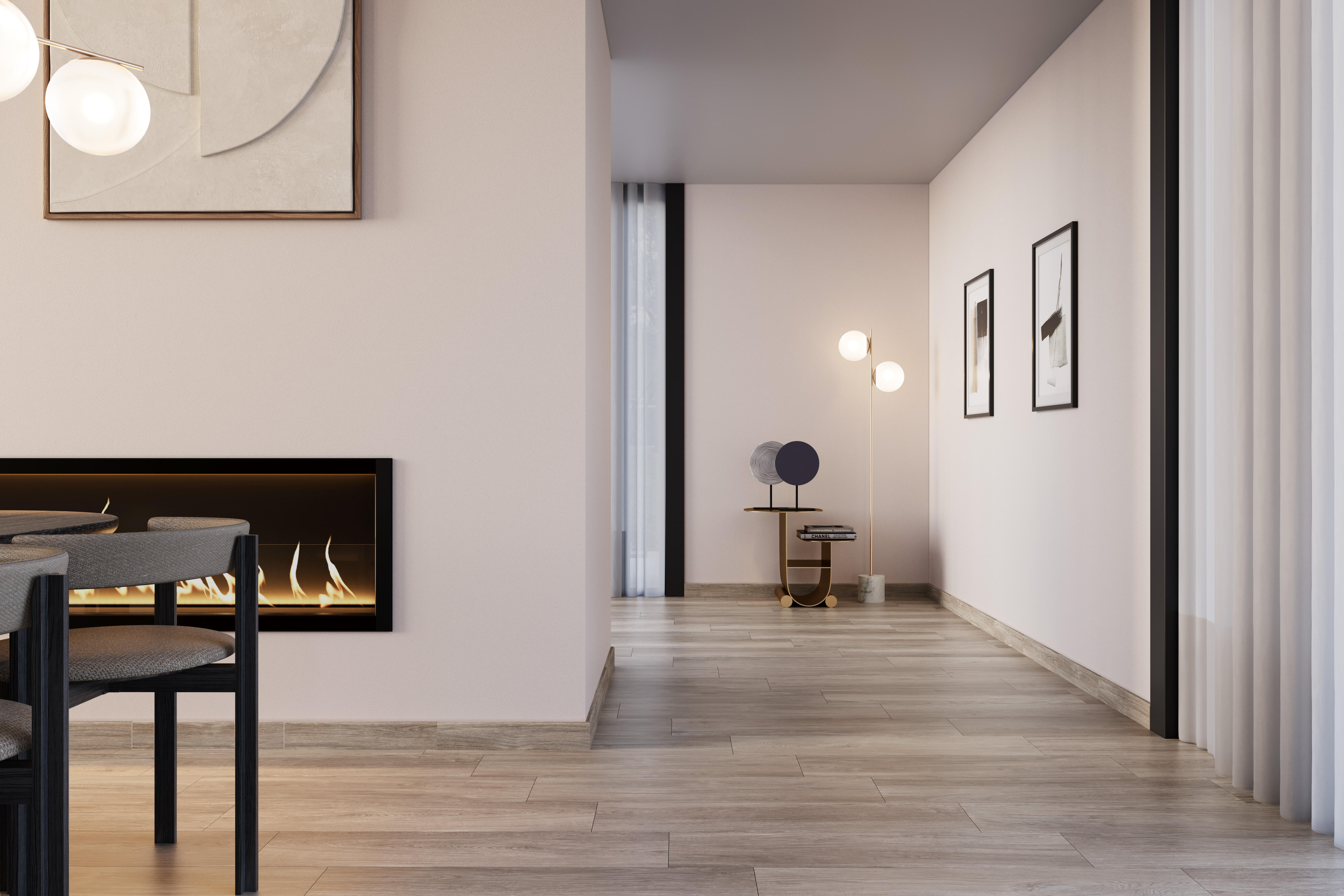 Pack de 4 Rodapiés cerámico Loreto 45x8 cm madera taupe ARTENS - 6