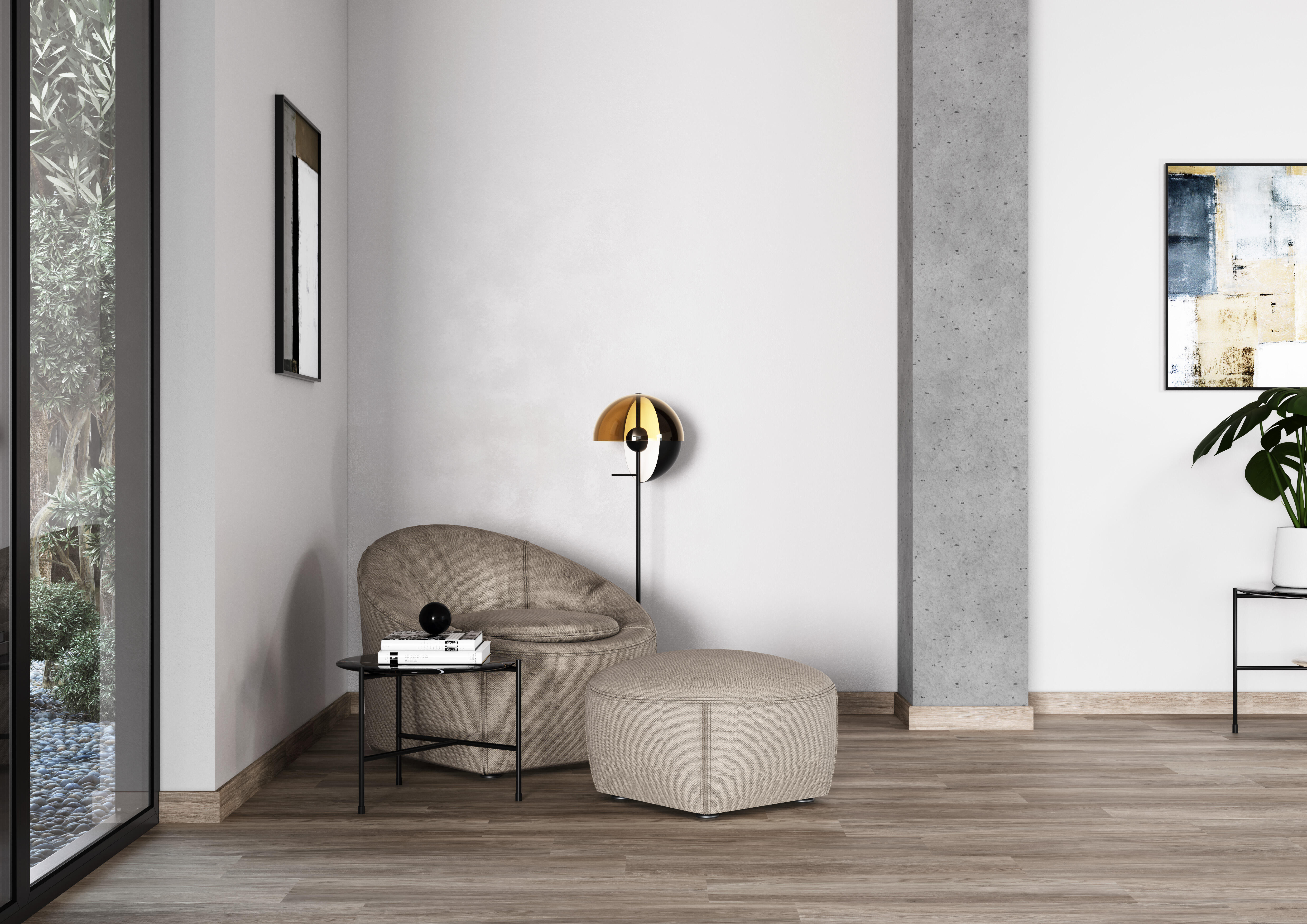 Pack de 4 Rodapiés cerámico Loreto 45x8 cm madera taupe ARTENS - 3