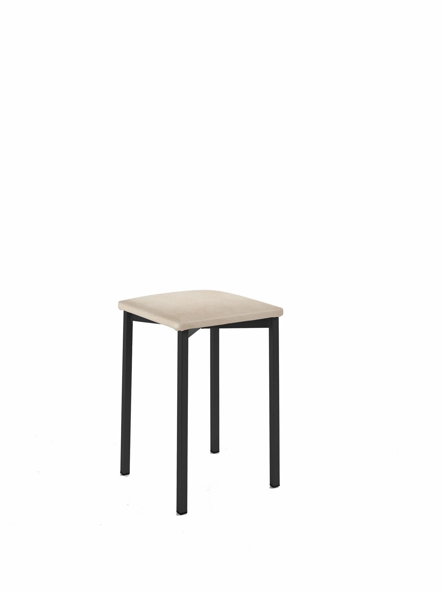 Taburete kelsa beige de textil y base de metal