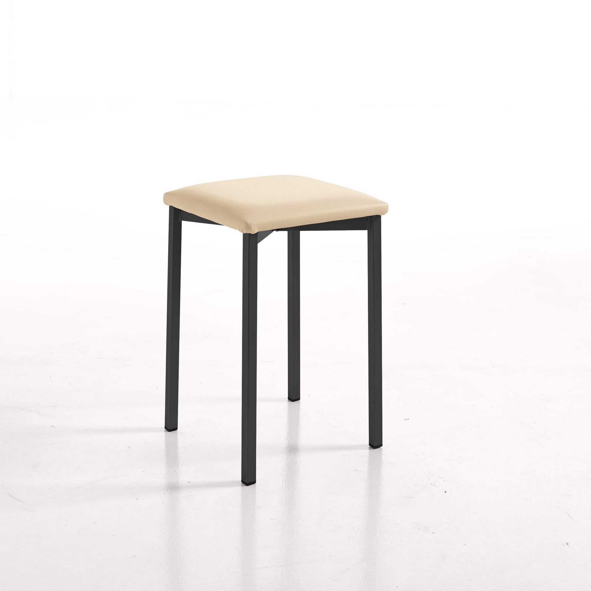 Taburete kelsa beige de textil y base de metal