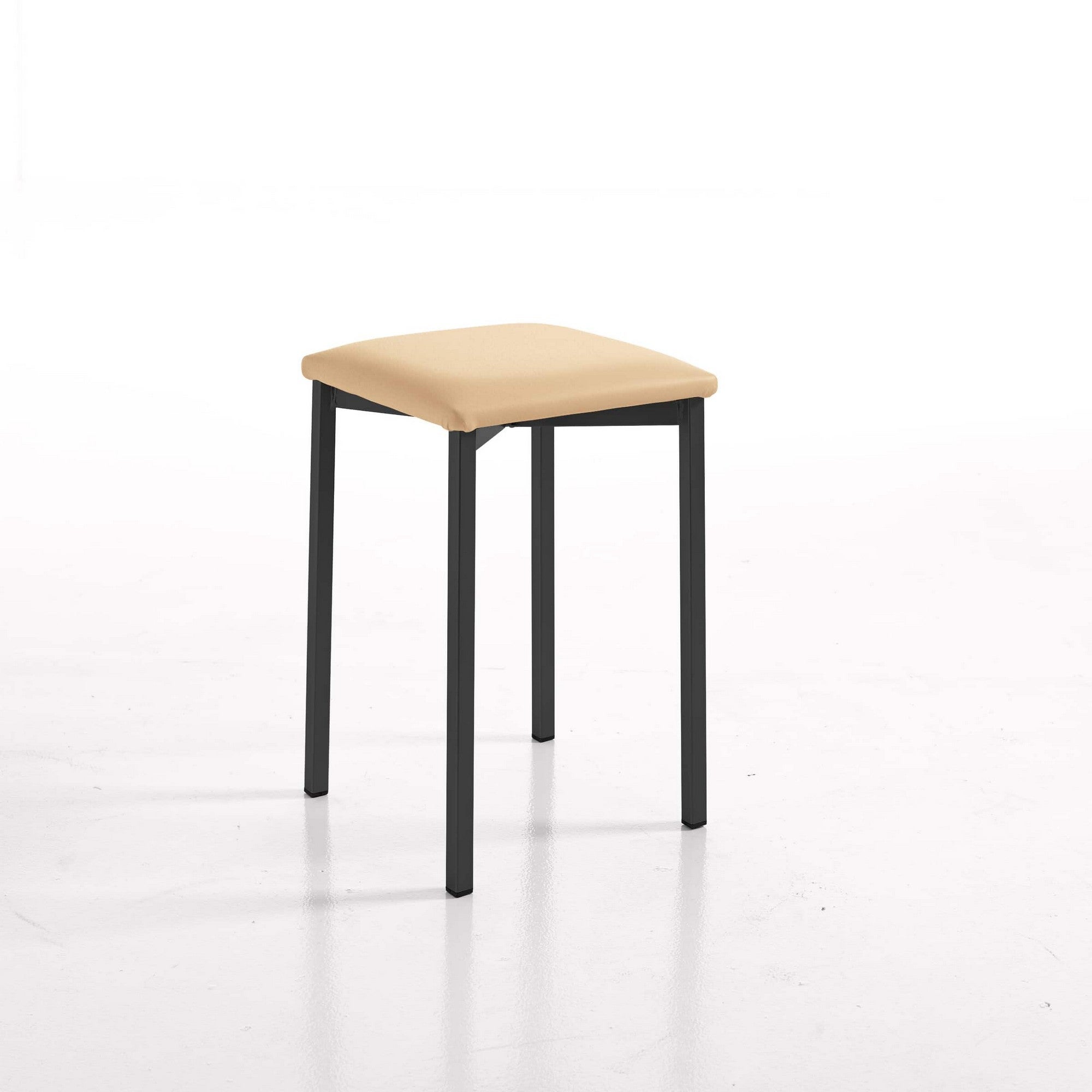 Taburete kelsa beige de textil y base de metal