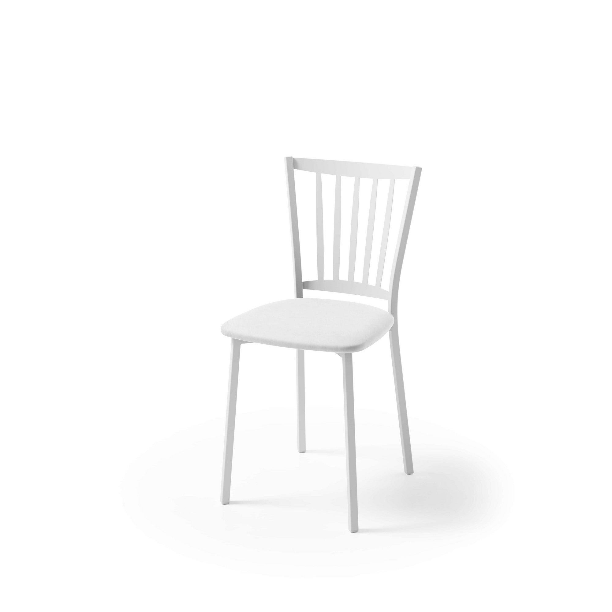 Silla de cocina petra con estructura blanca y asiento polipiel blanco