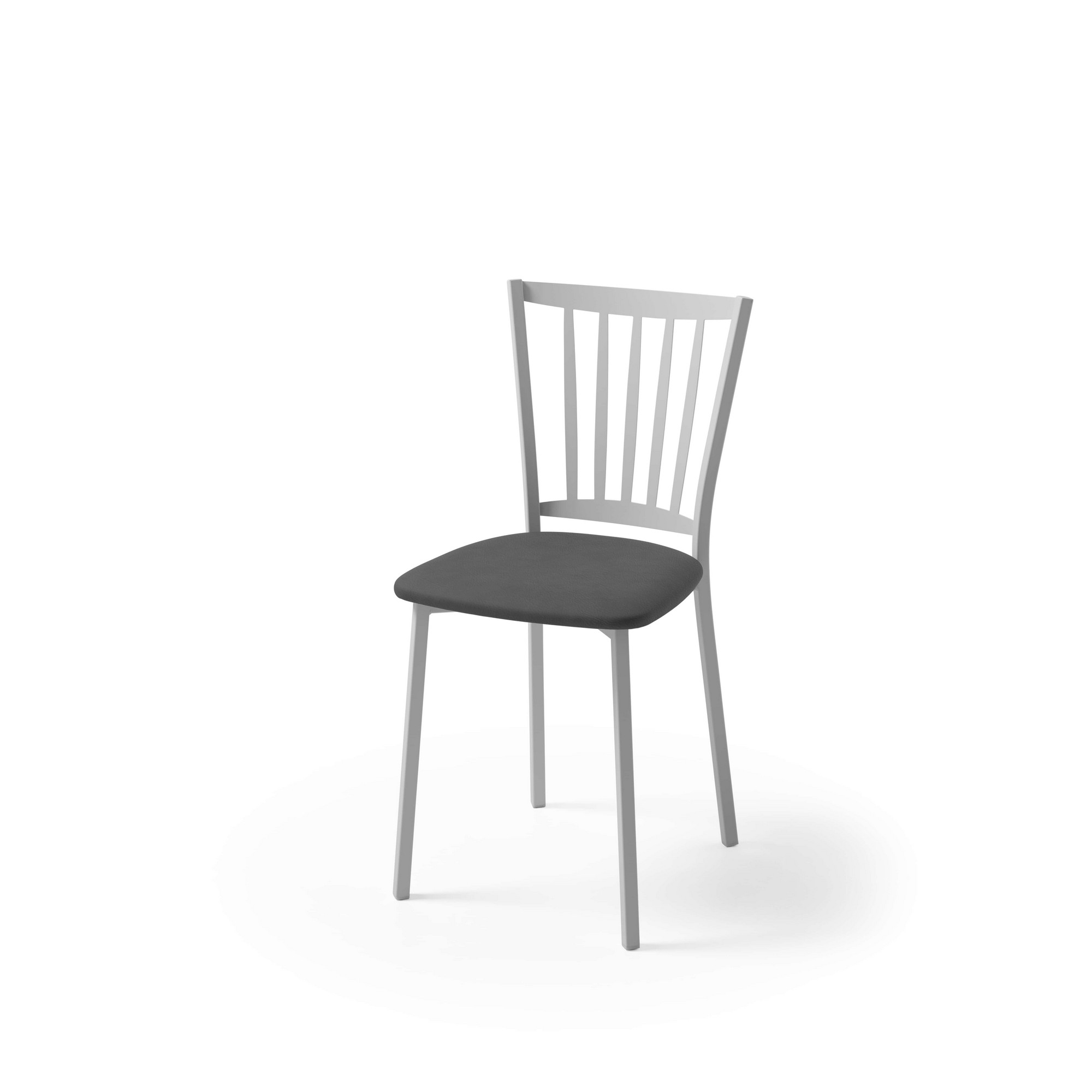 Silla de cocina petra con estructura de aluminio y asiento en silver grafito