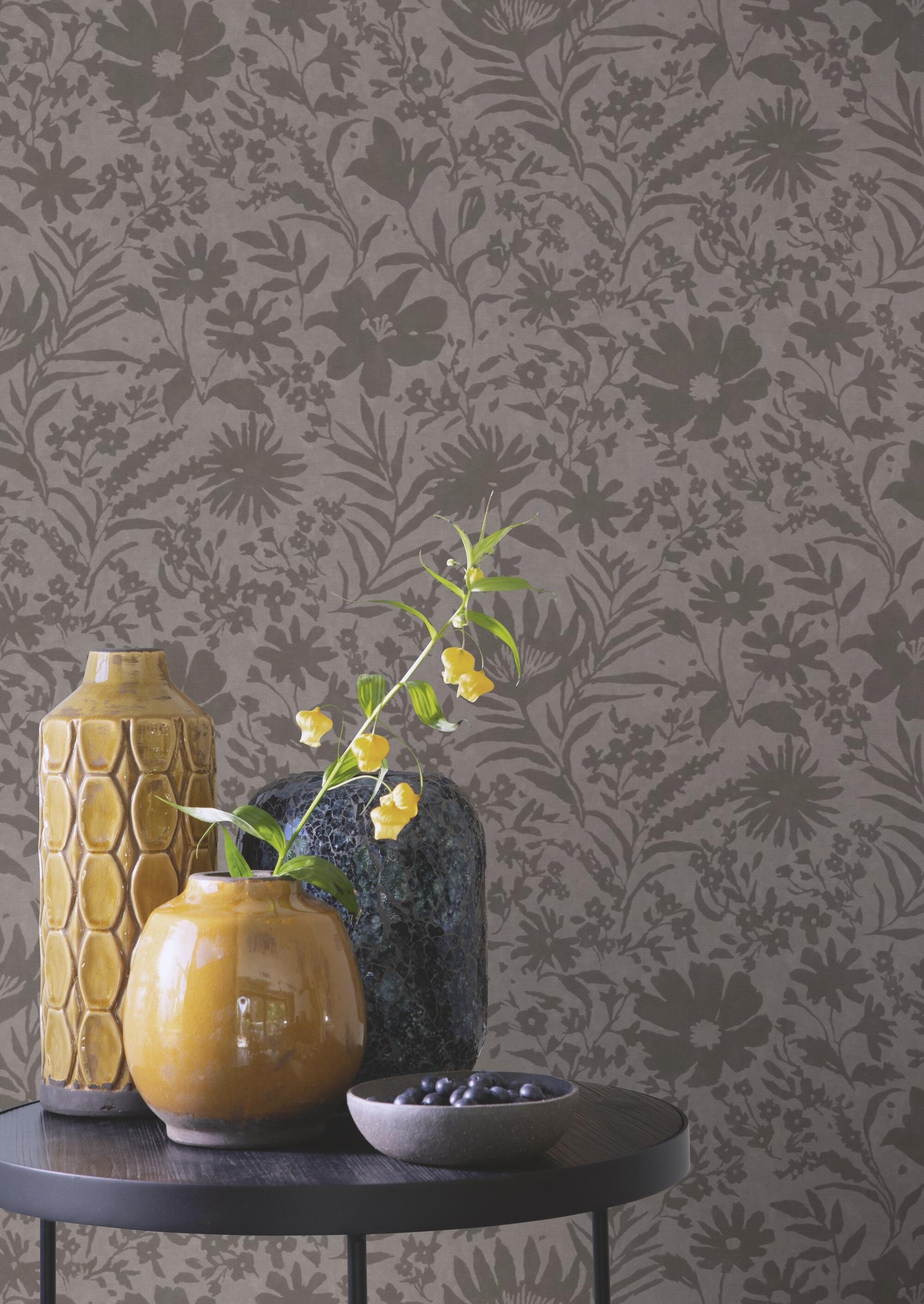 Papel pintado vinilo naturaleza paradise 330441 gris