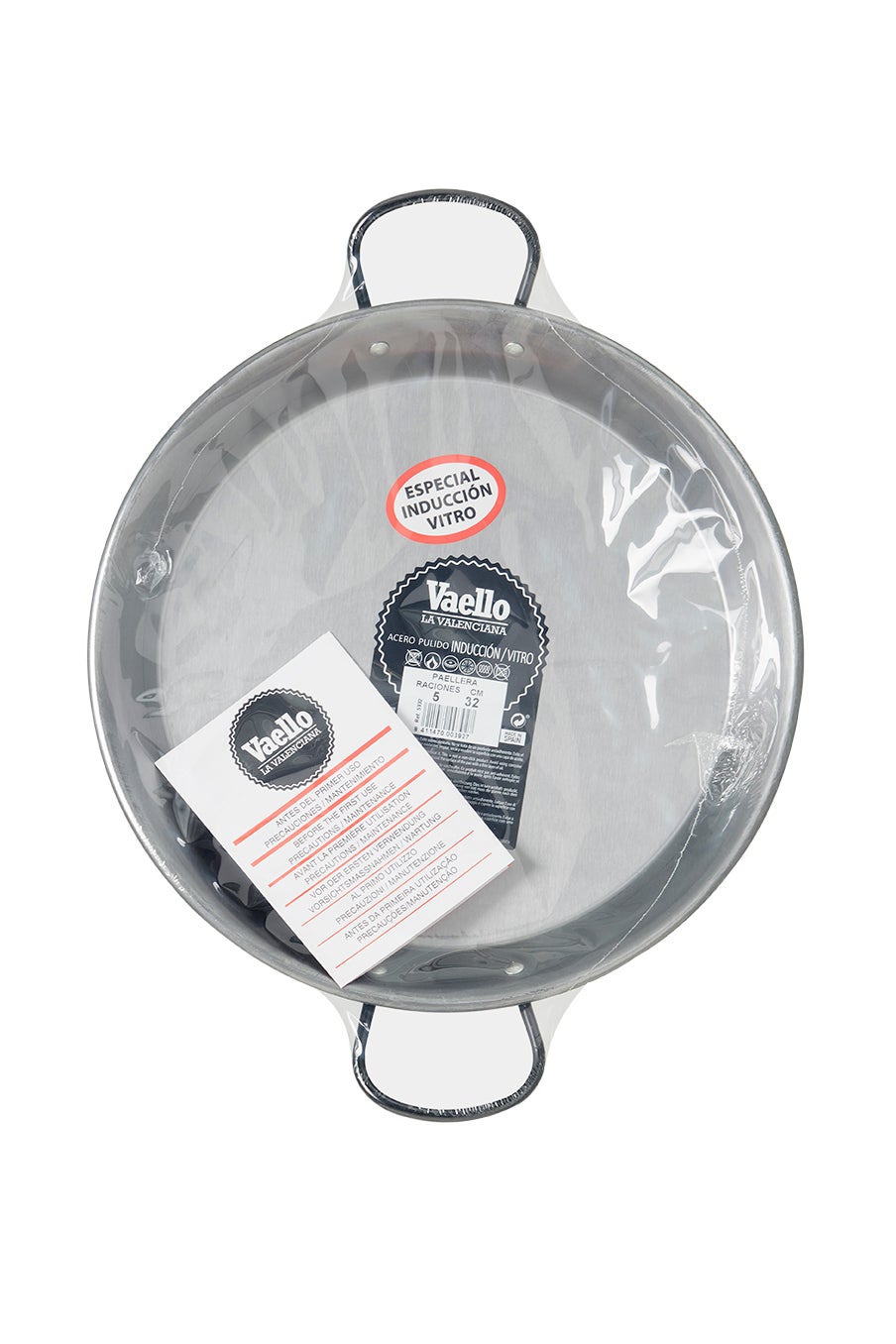 Paellera pulida inducción -vitro 32 cm - 2