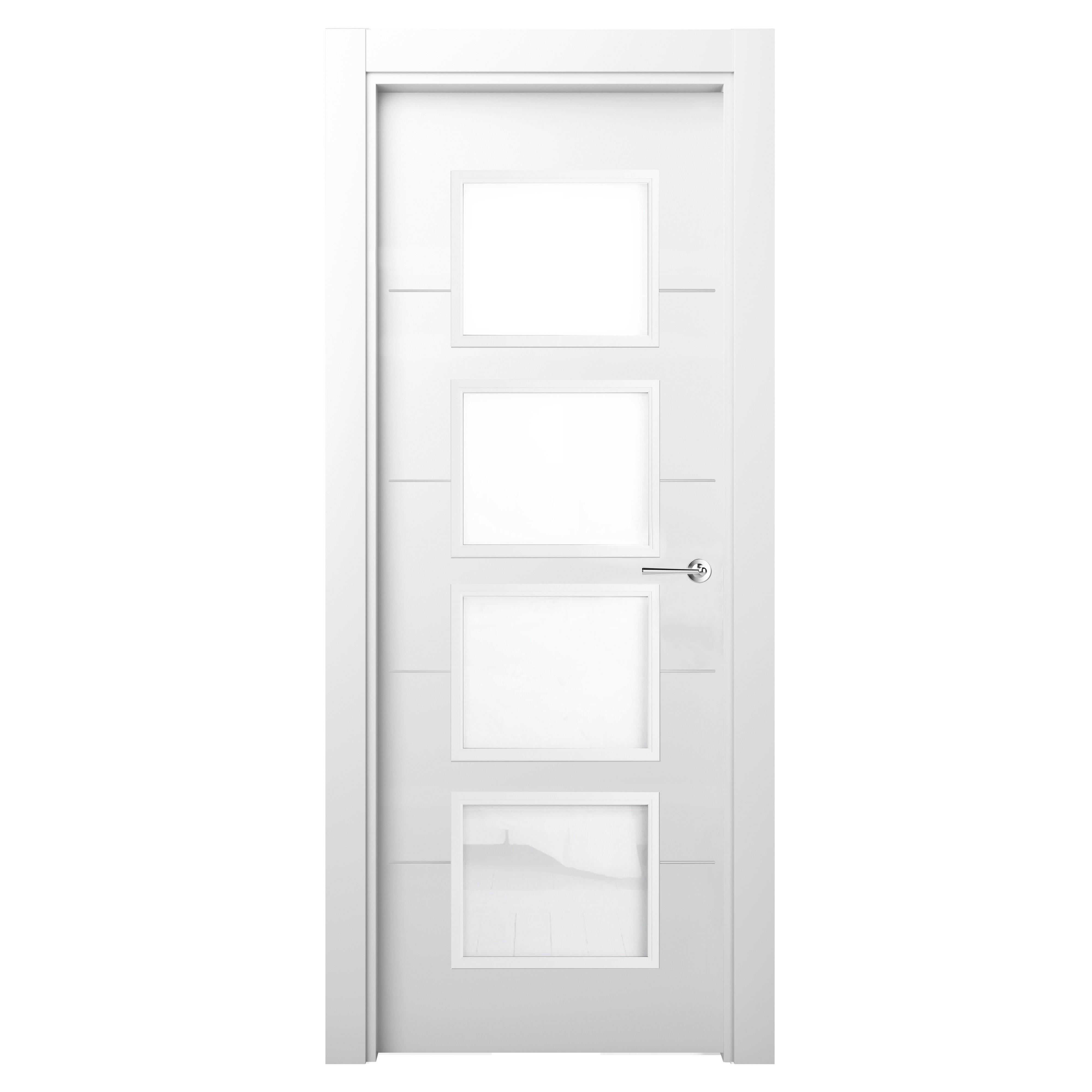 Puerta de interior abatible vidriera con cristal incluido estructura ...