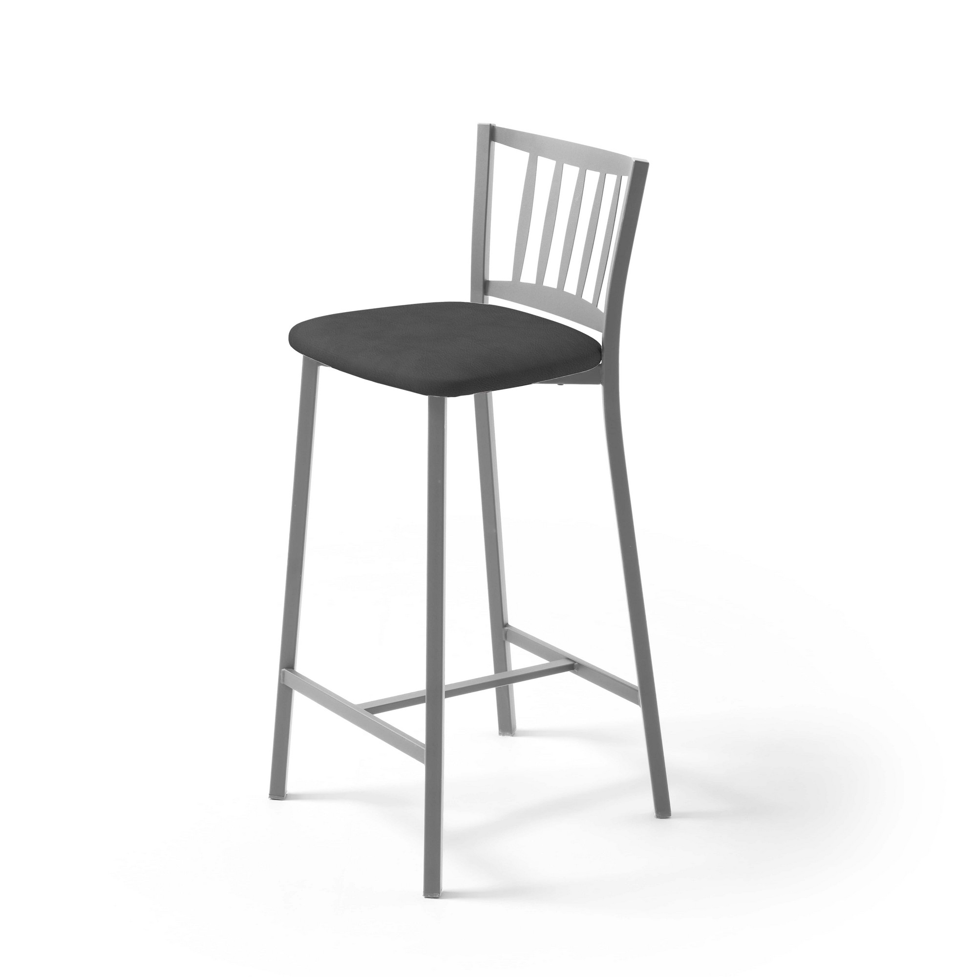 Taburete petra con estructura de aluminio y asiento silver grafito