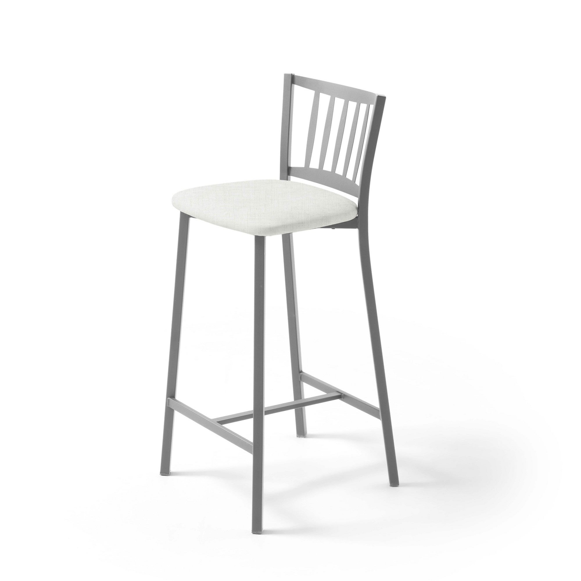 Taburete alto con respaldo petra armazón aluminio asiento michigan nieve