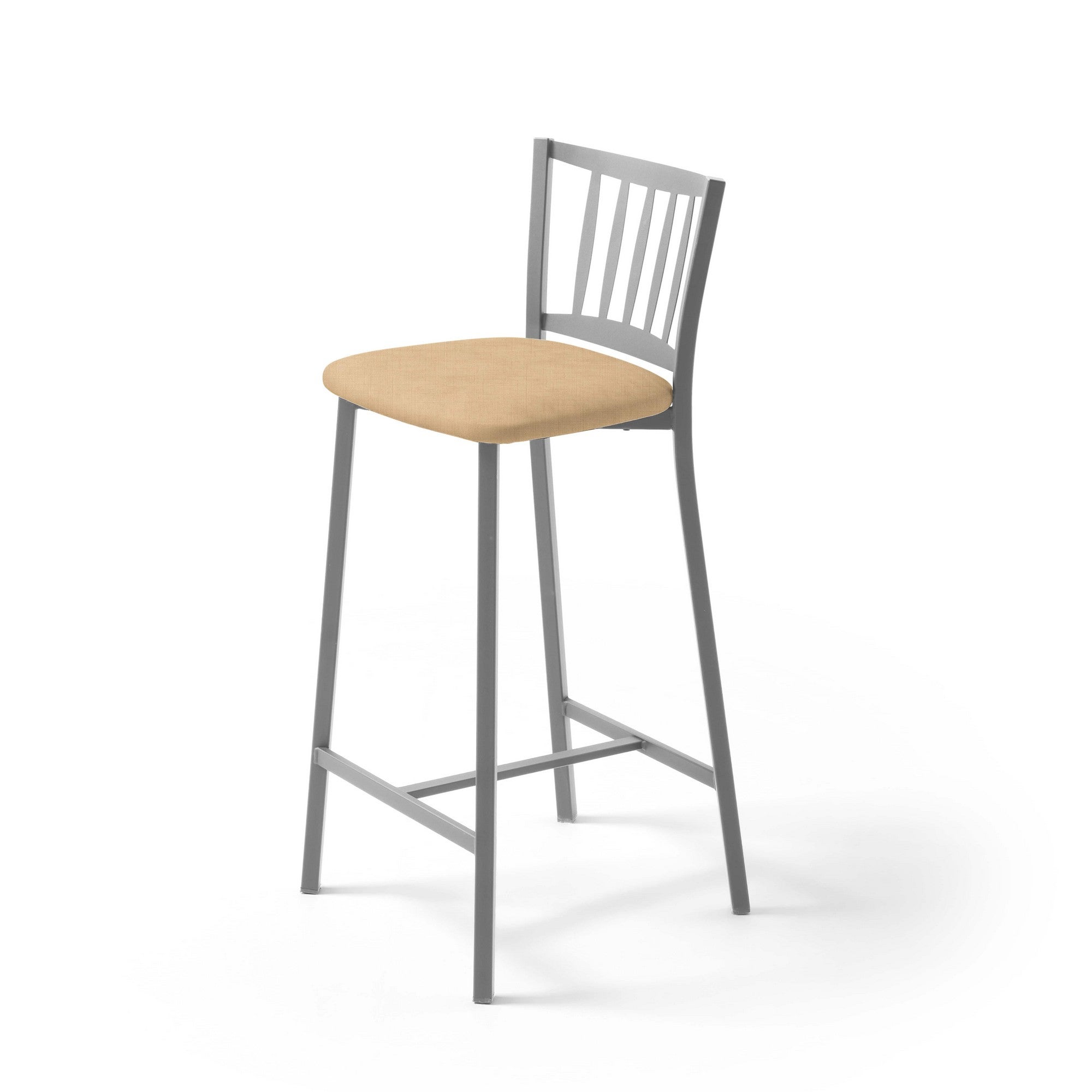 Taburete alto con respaldo petra armazón aluminio asiento michigan arena