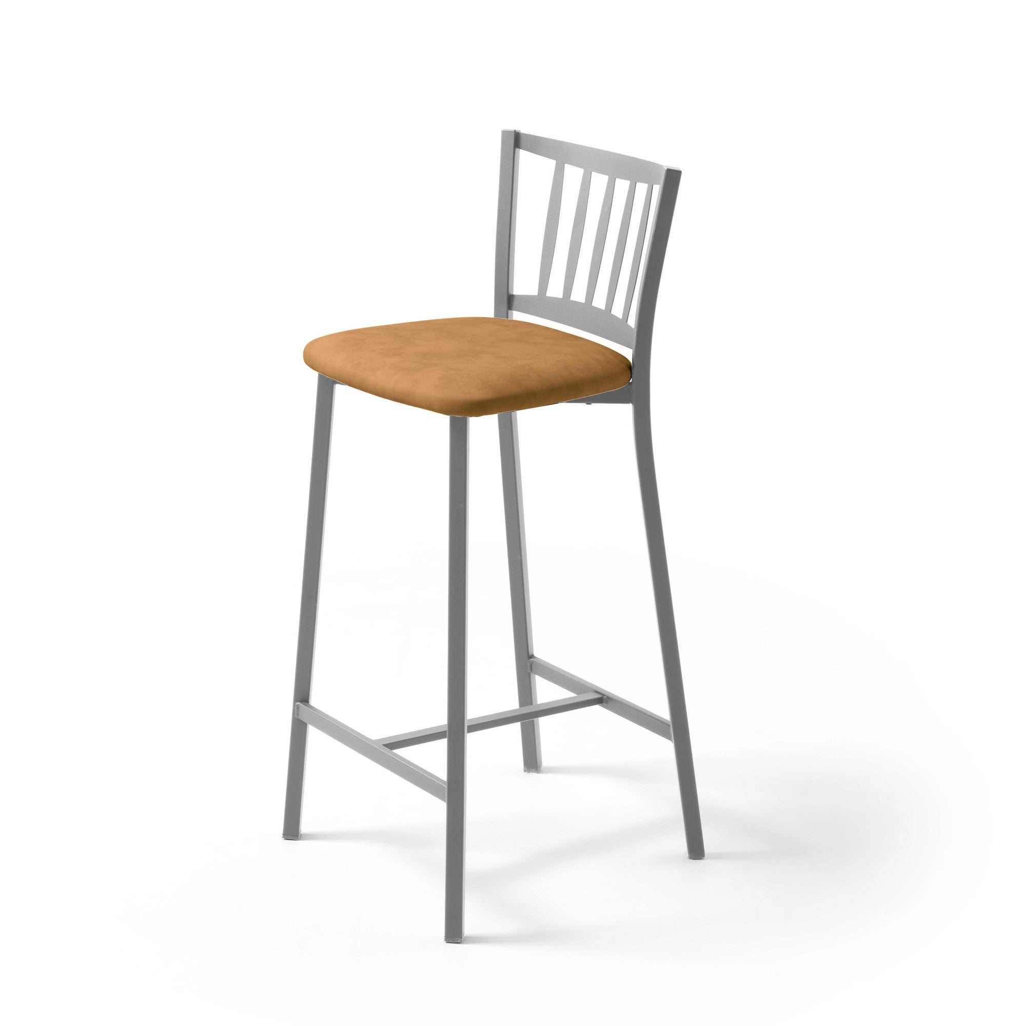 Taburete alto con respaldo petra armazón aluminio asiento domus habana