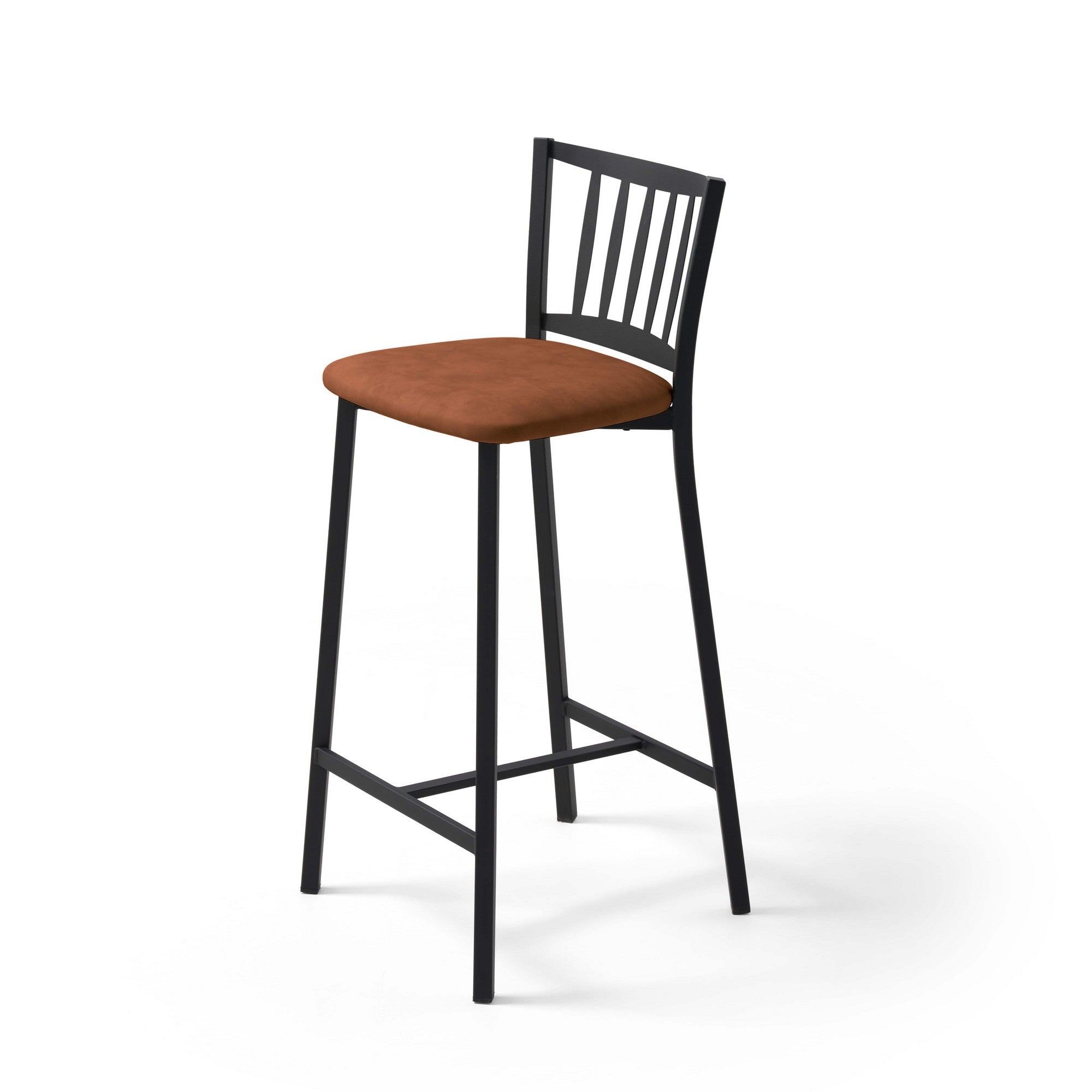 Taburete petra con estructura negra y asiento domus terra