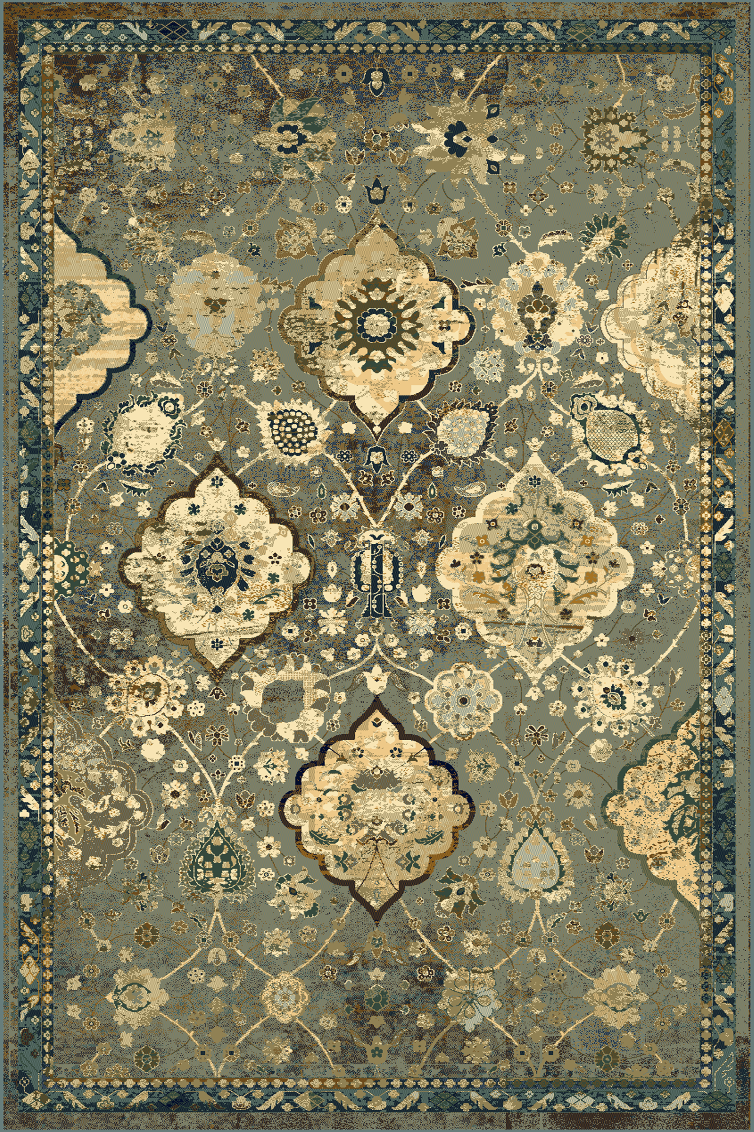 Dywan wełniany Abrash Light Blue 170 x 235 cm