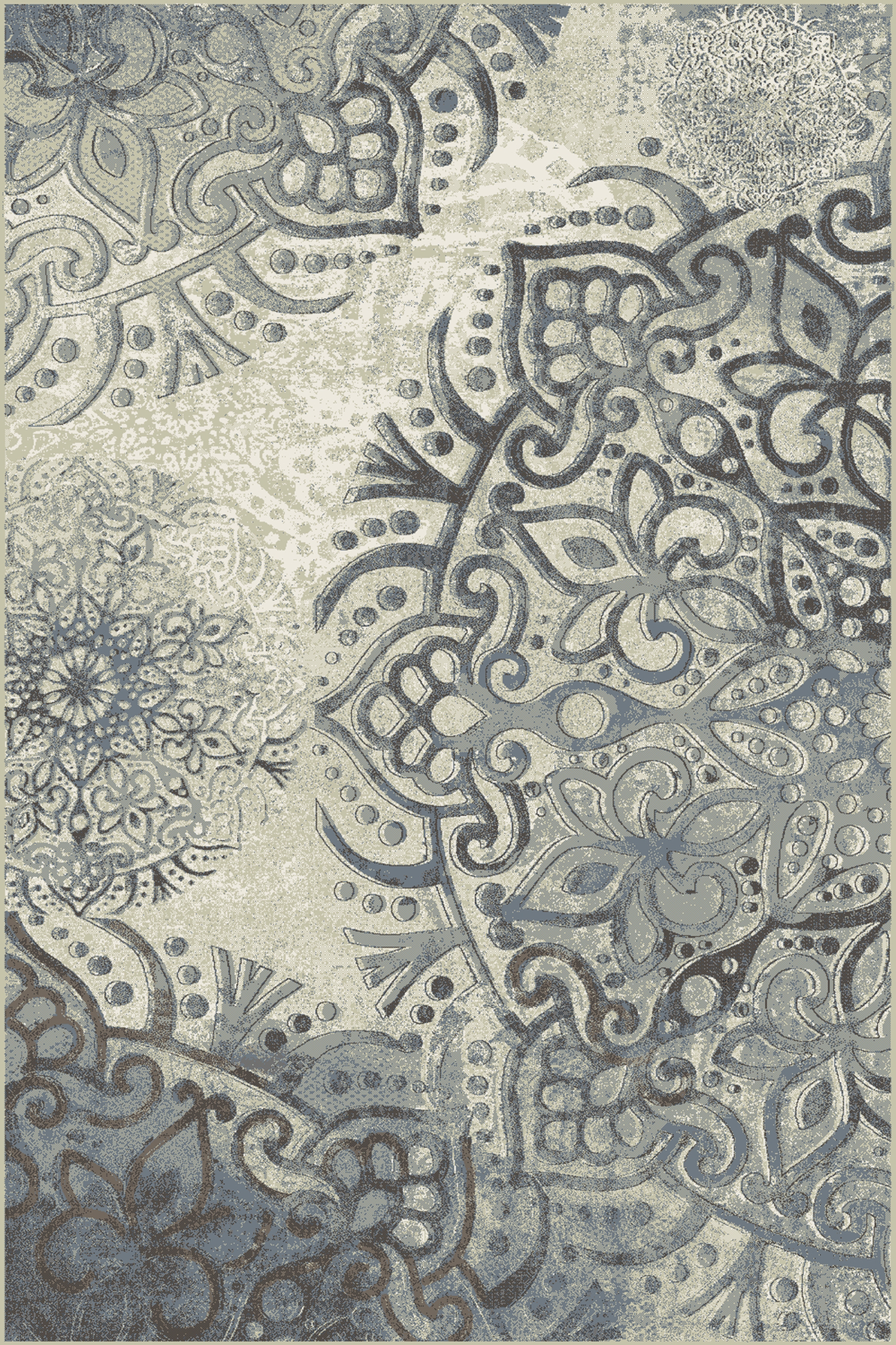Dywan wełniany Moon Boho Silver 200 x 300 cm