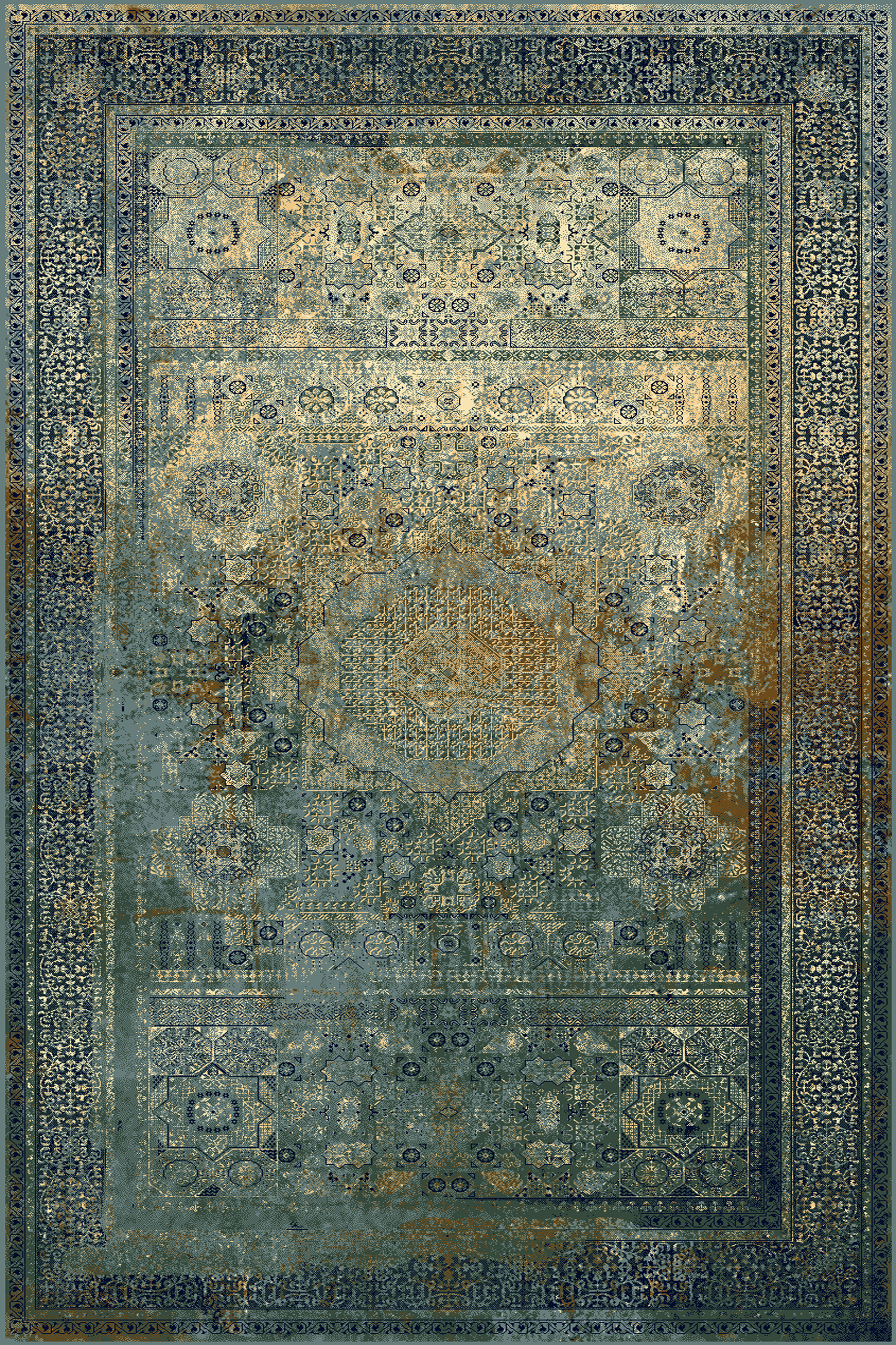 Dywan wełniany Omega Mamluk Dark Blue 170 x 235 cm