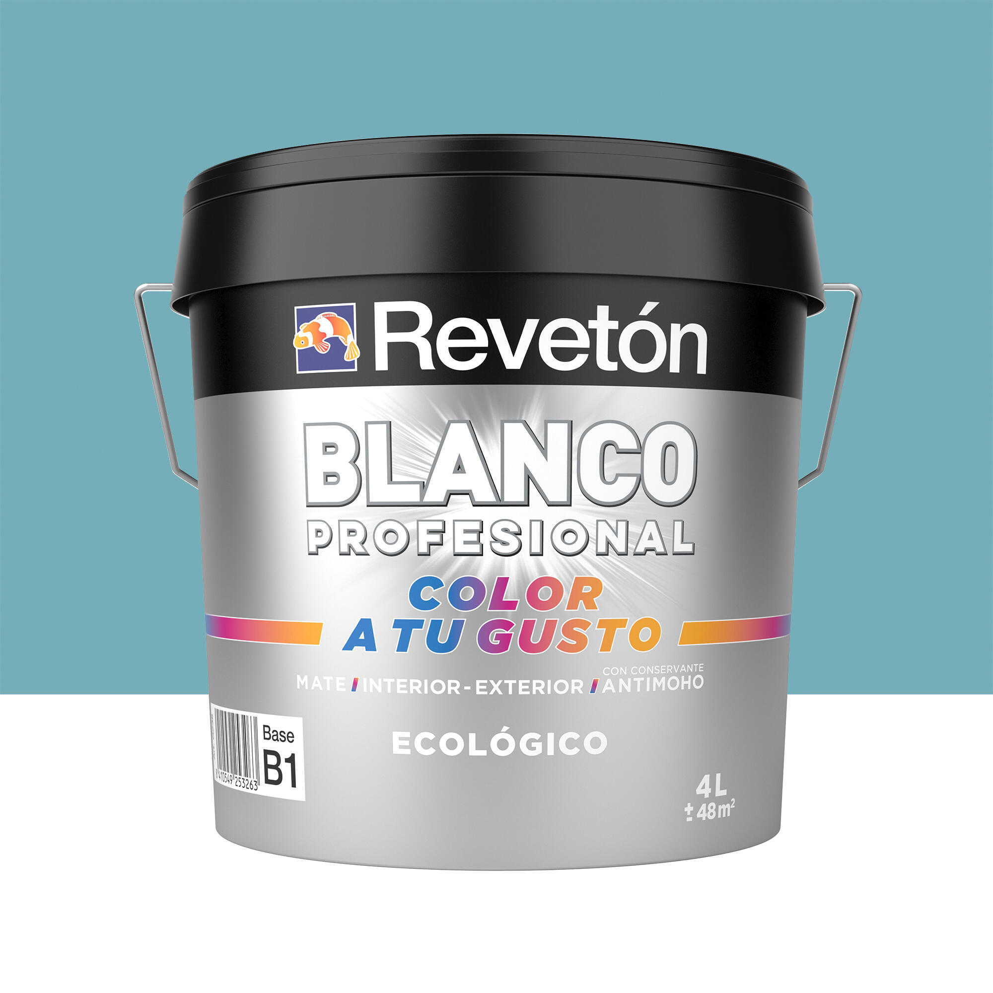 Pintura interior revetón color a tu gusto azul verdoso intenso oscuro mate 4l