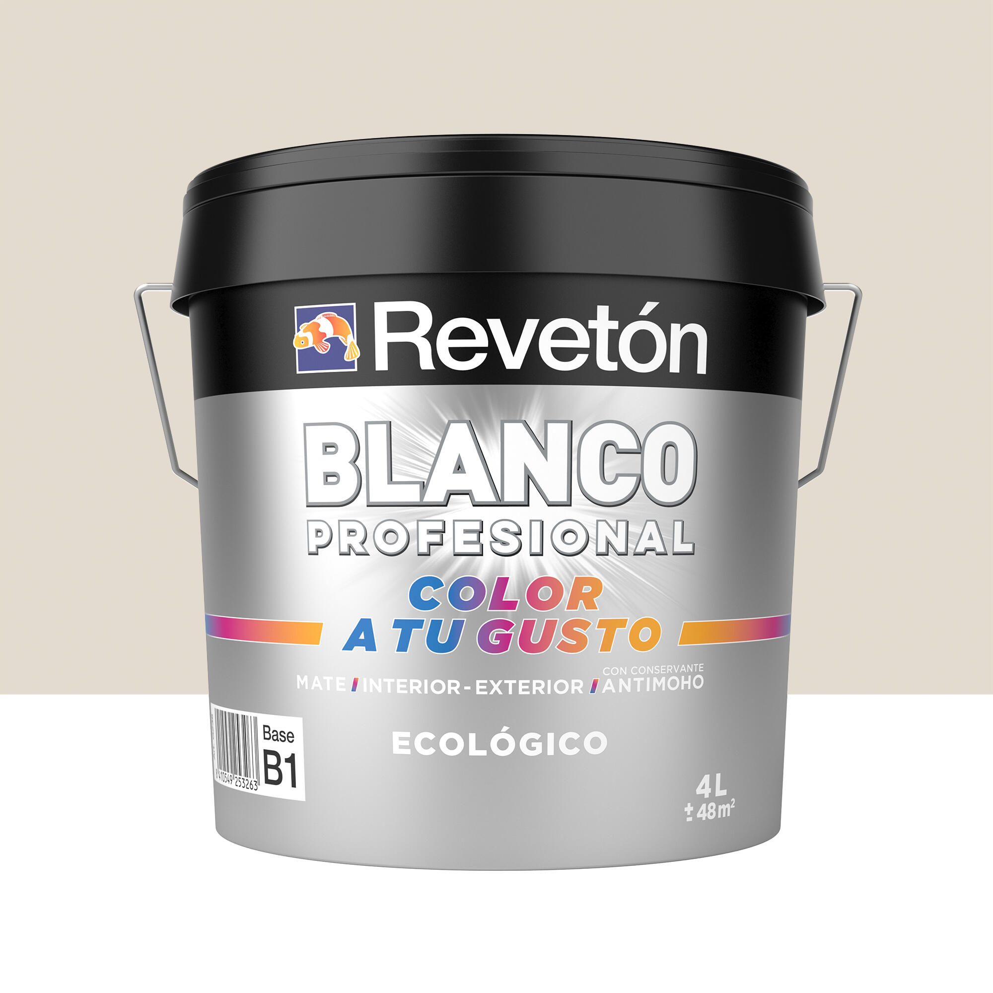 Pintura interior revetón color a tu gusto neutro arena suave muy luminos mate 4l