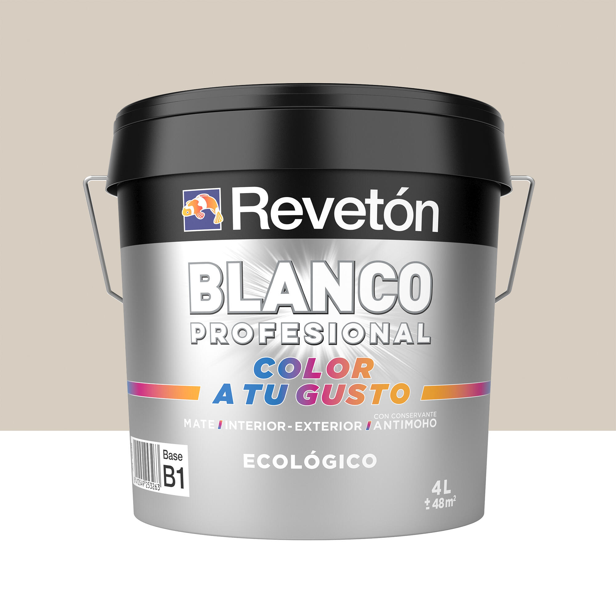 Pintura interior revetón color a tu gusto neutro arena suave luminoso mate 4l