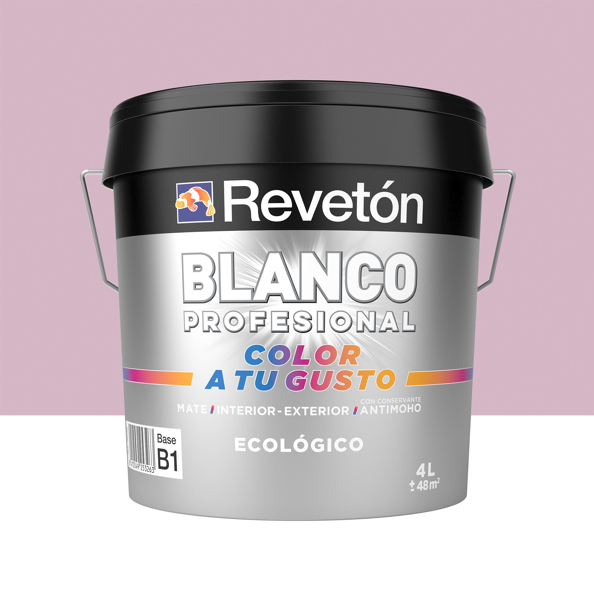 Pintura interior revetón color a tu gusto lila rosáceo intenso empolvado mate 4l