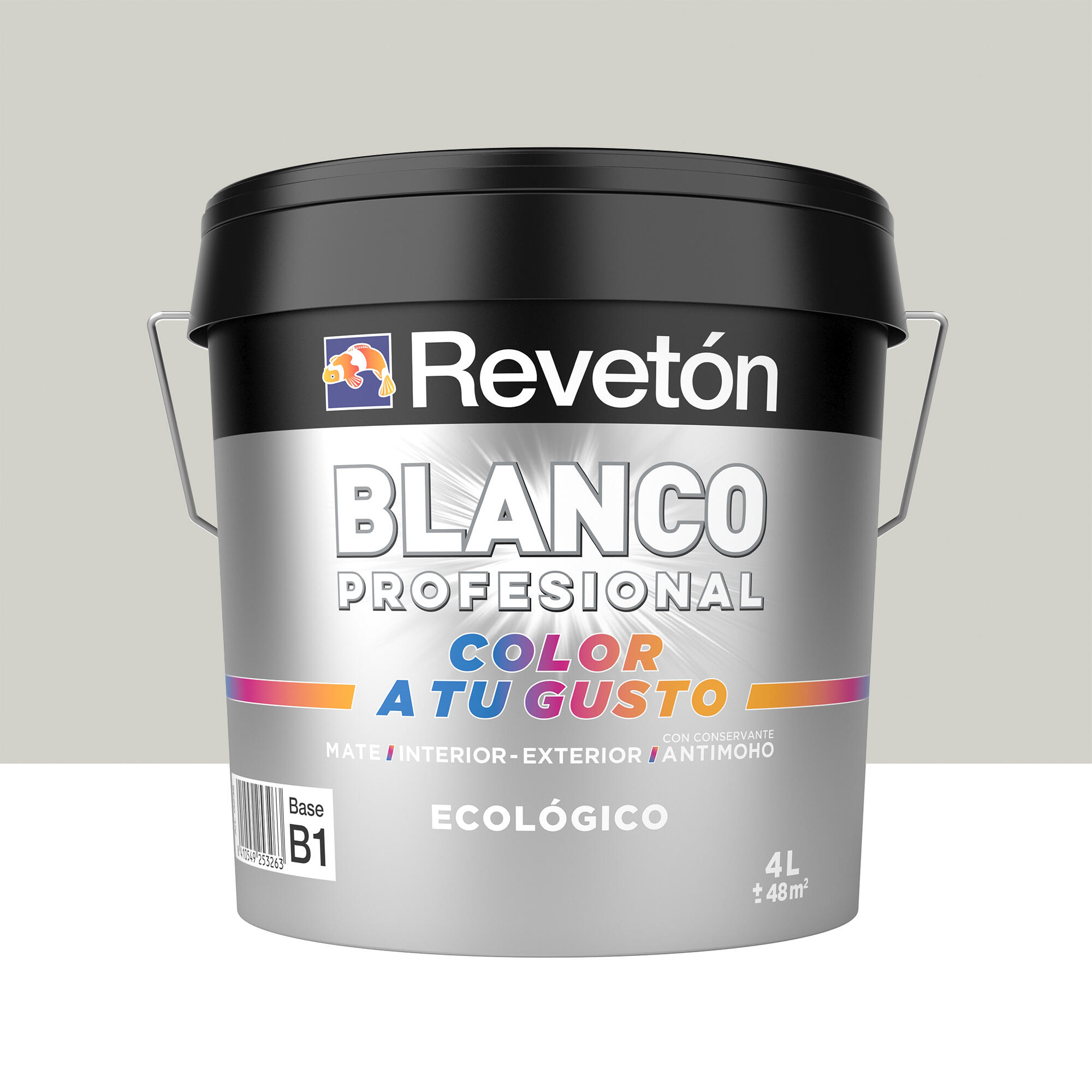 Pintura de interior color a tu gusto revetón color neutro gris piedra suave luminoso mate 4l para paredes y techos