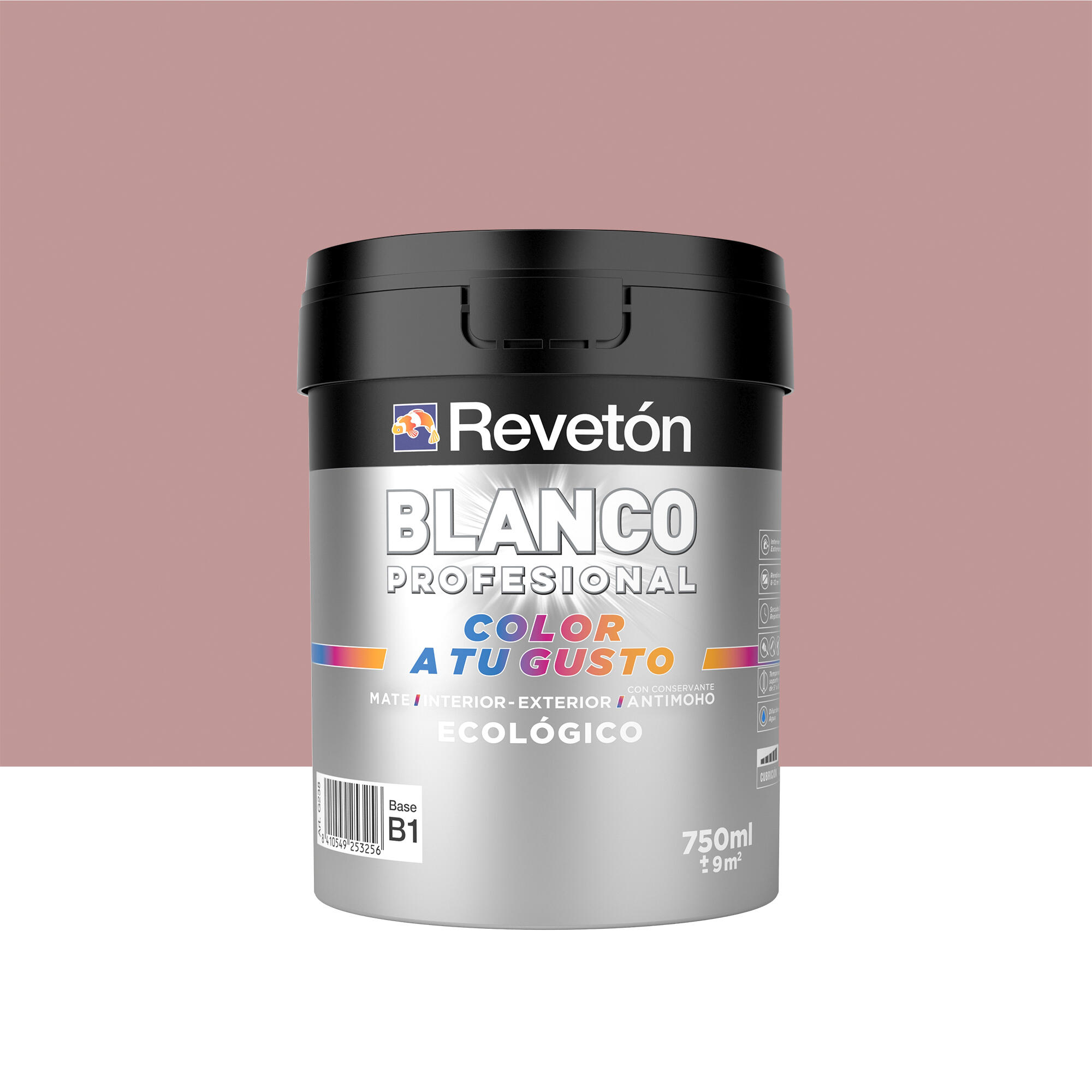 Pintura interior revetón color a tu gusto rojo rosado intenso oscuro mate 0.75l