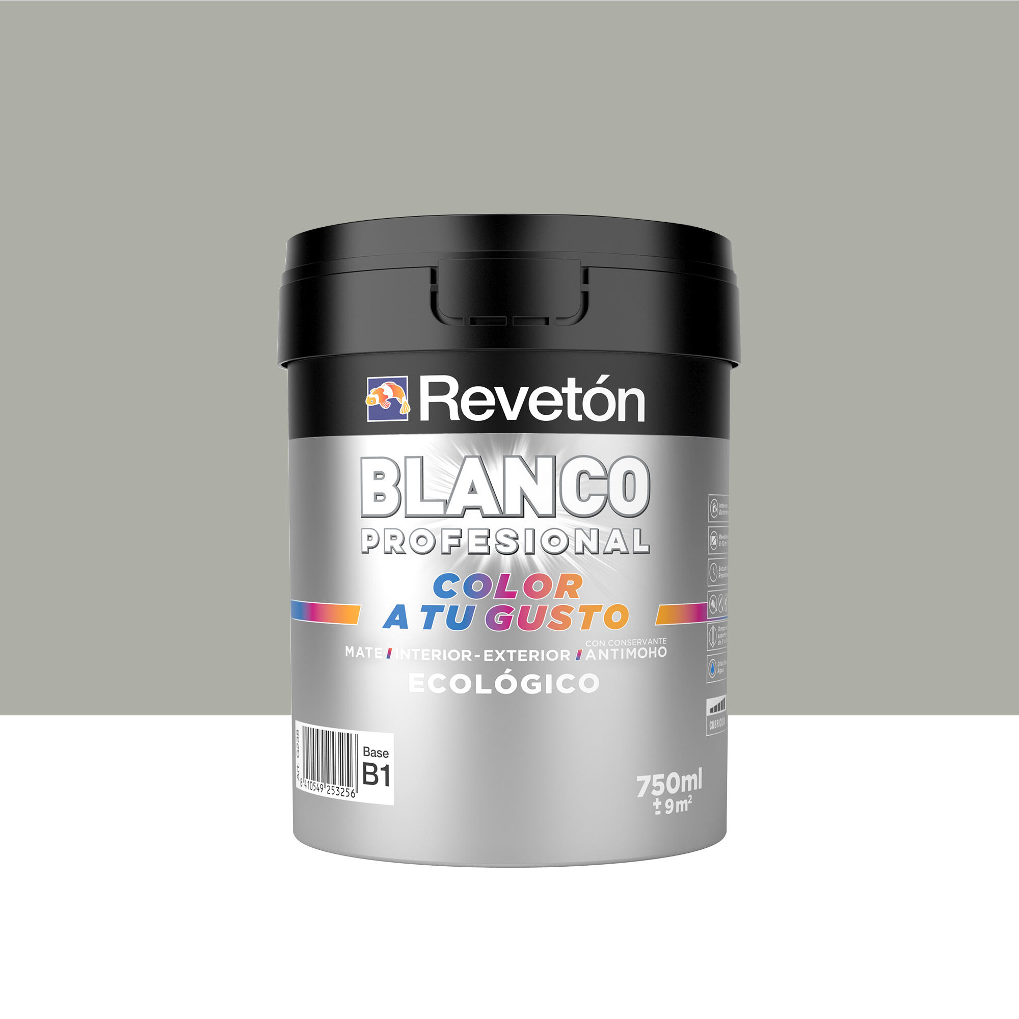 Pintura interior revetón color a tu gusto neutro verdoso muy intenso mate 0.75l