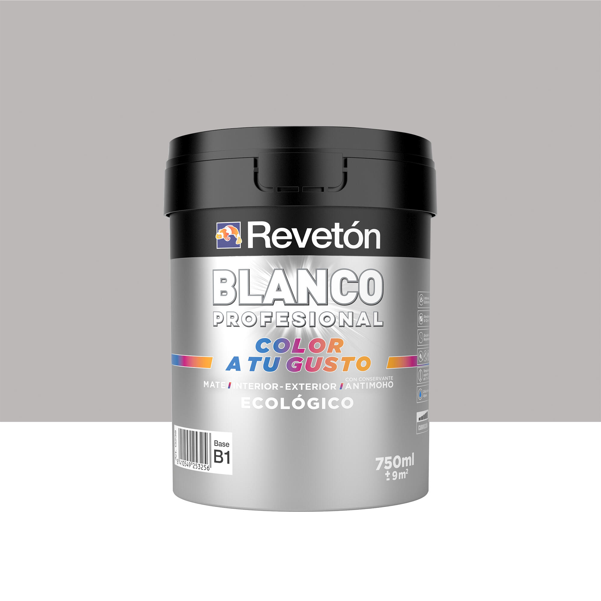Pintura interior revetón color a tu gusto neutro gris delfín intenso mate 0.75l