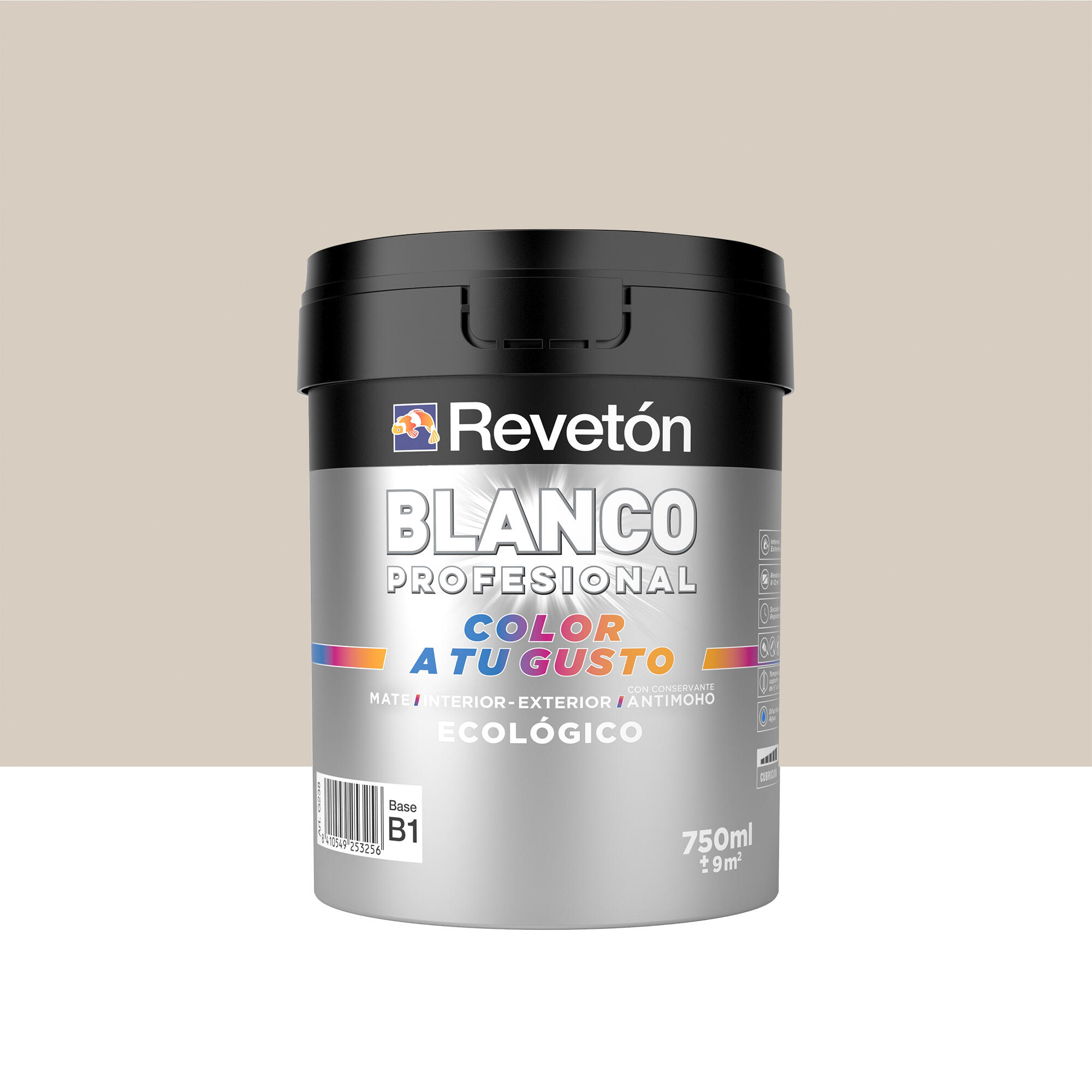 Pintura interior revetón color a tu gusto neutro arena suave luminoso mate 0.75l